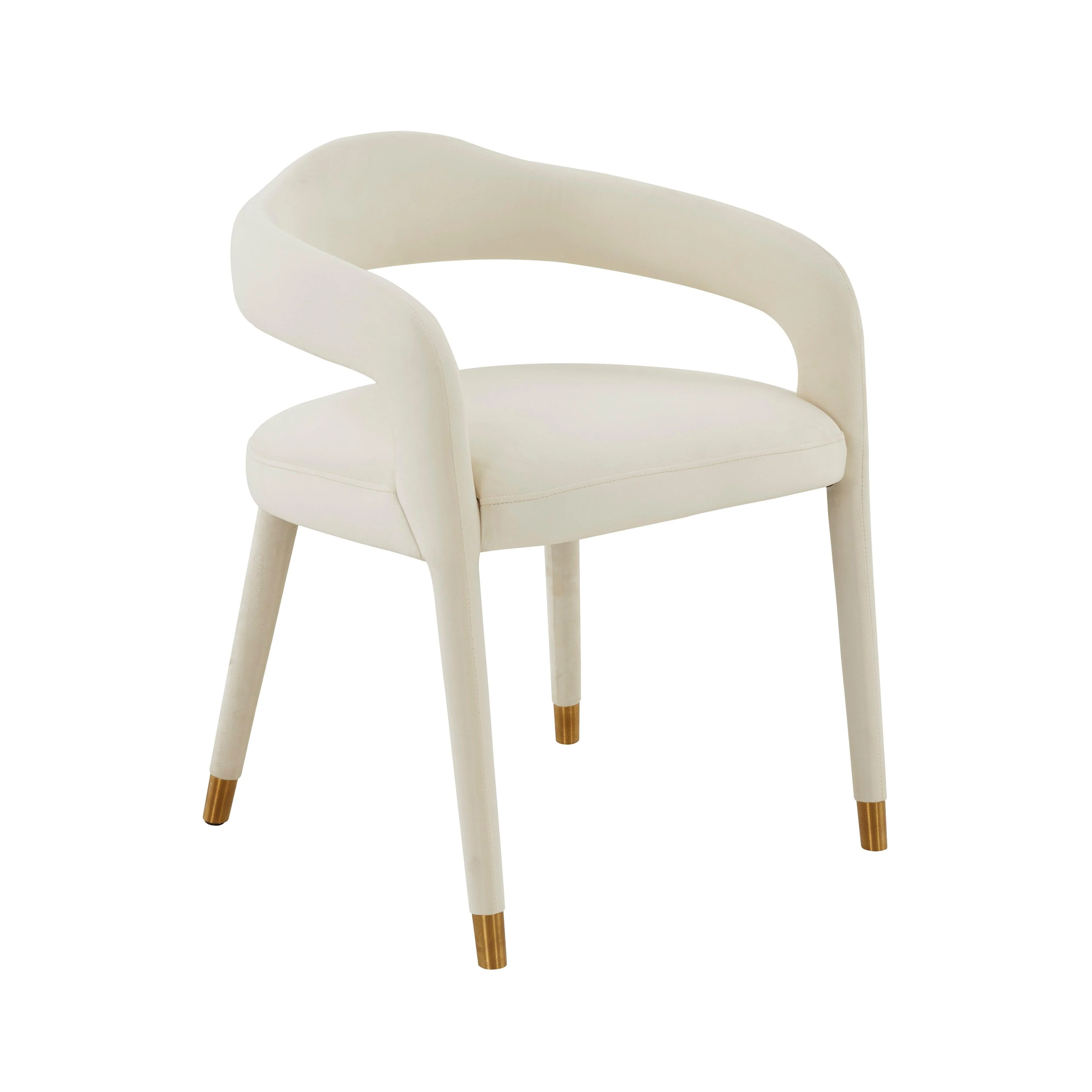 Lucia Cream Velvet Dining Chair - Remutear