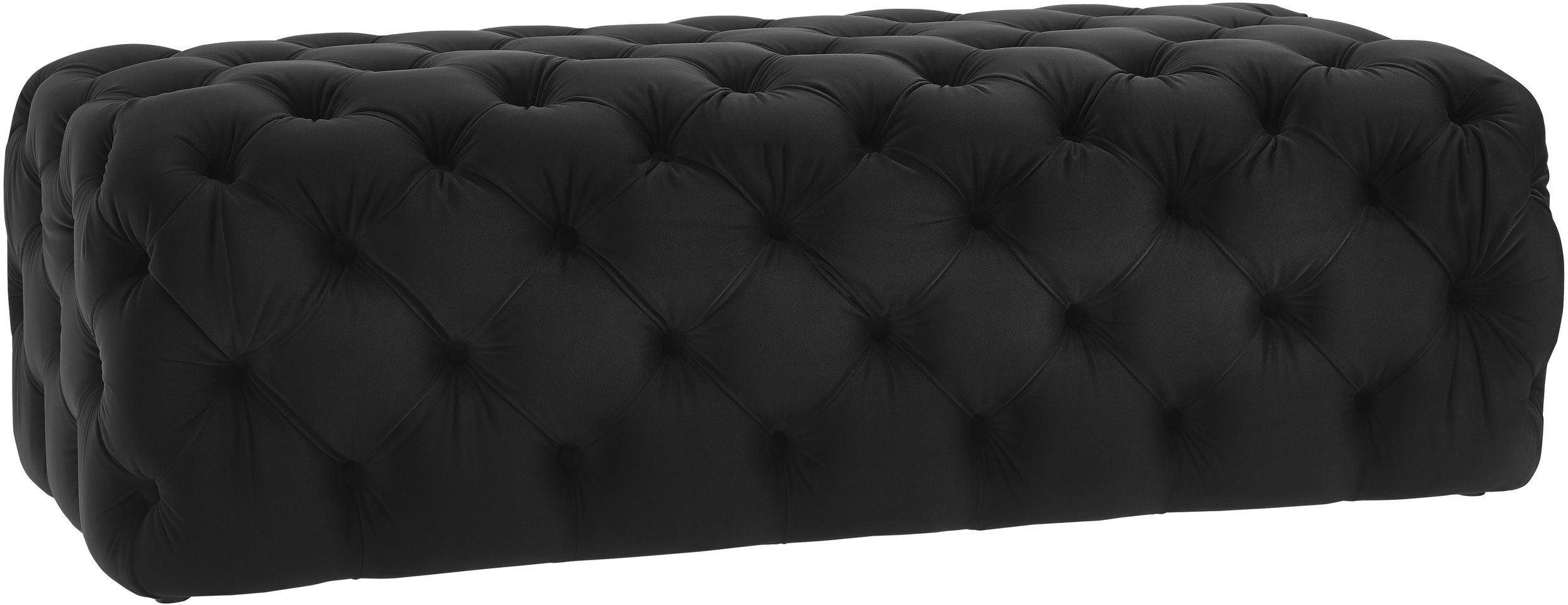 Kaylee Black Velvet Ottoman - Remutear
