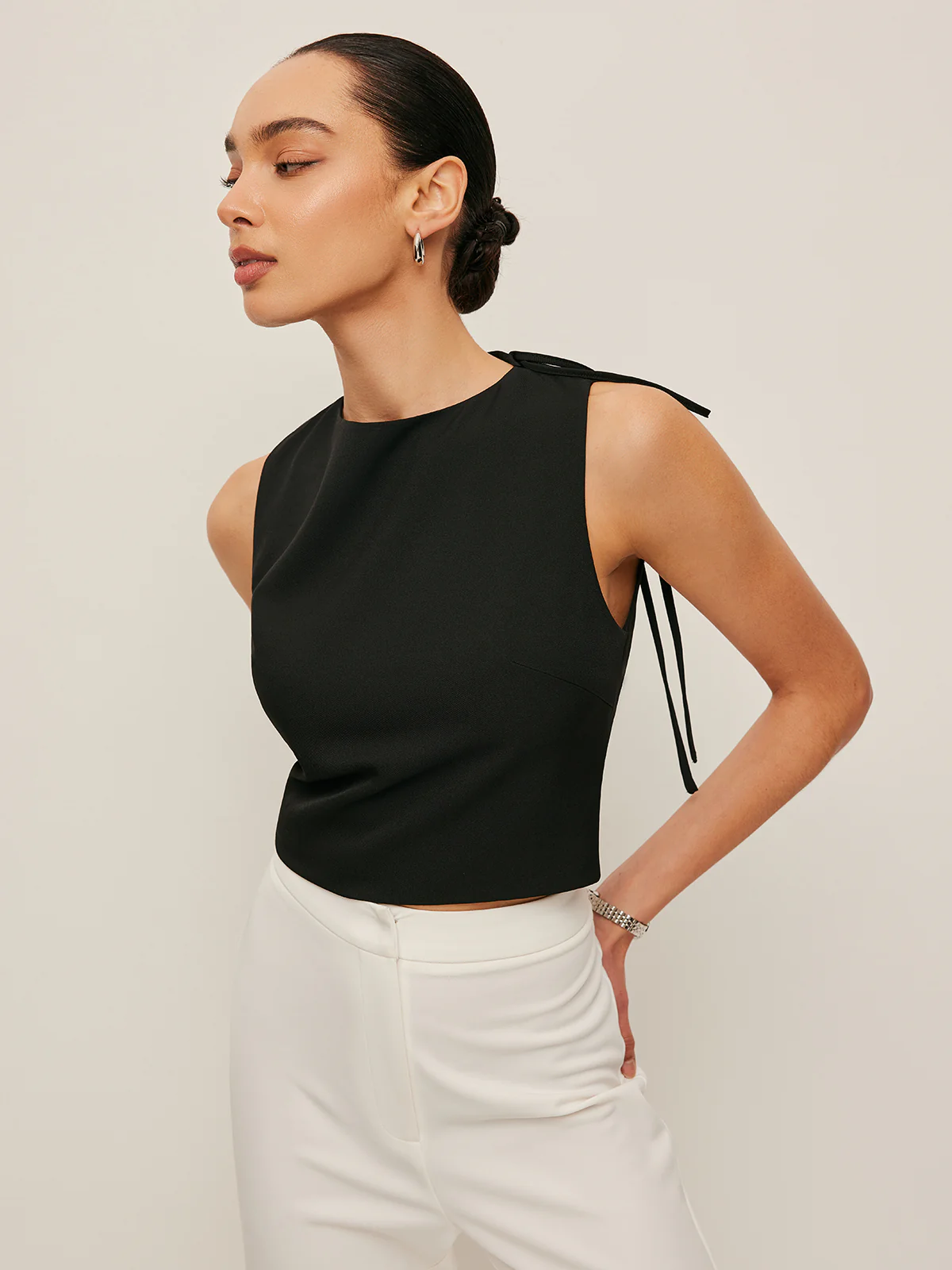 Asymmetrical Open-Back Tie Top - Remutear