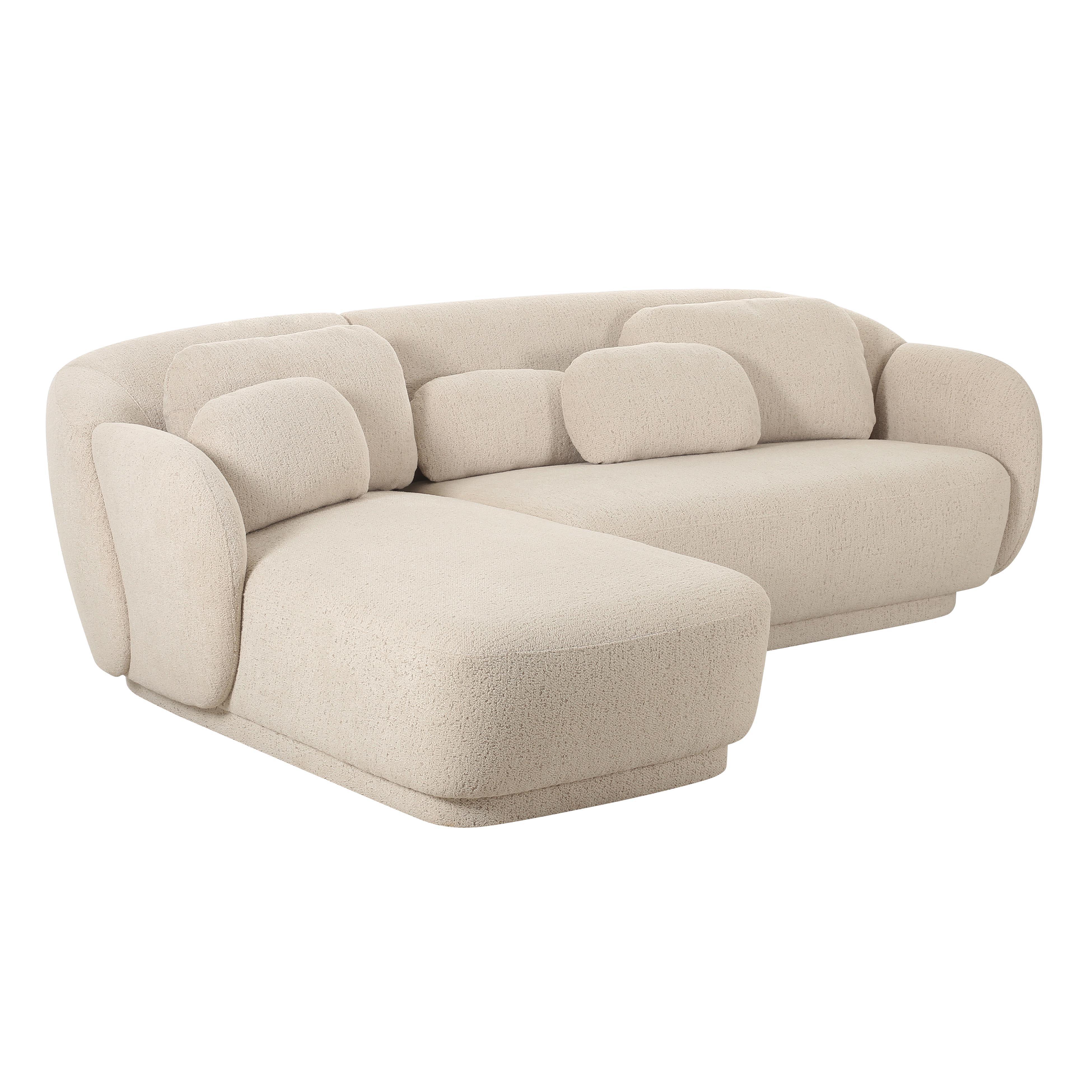 Misty Cream Boucle Sectional - LAF - Remutear