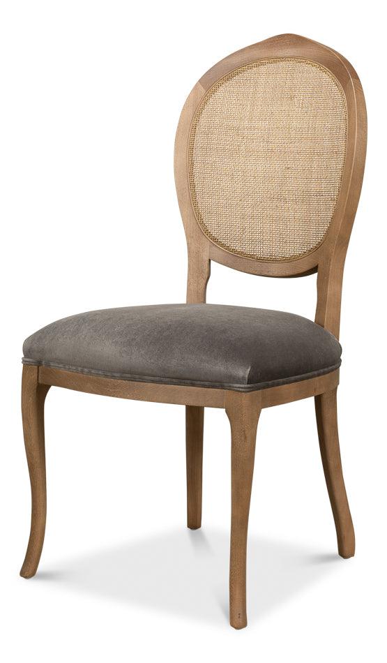 Oval Cane Back S/Chair - Drftwd Charcoal - Set of 2 - Remutear