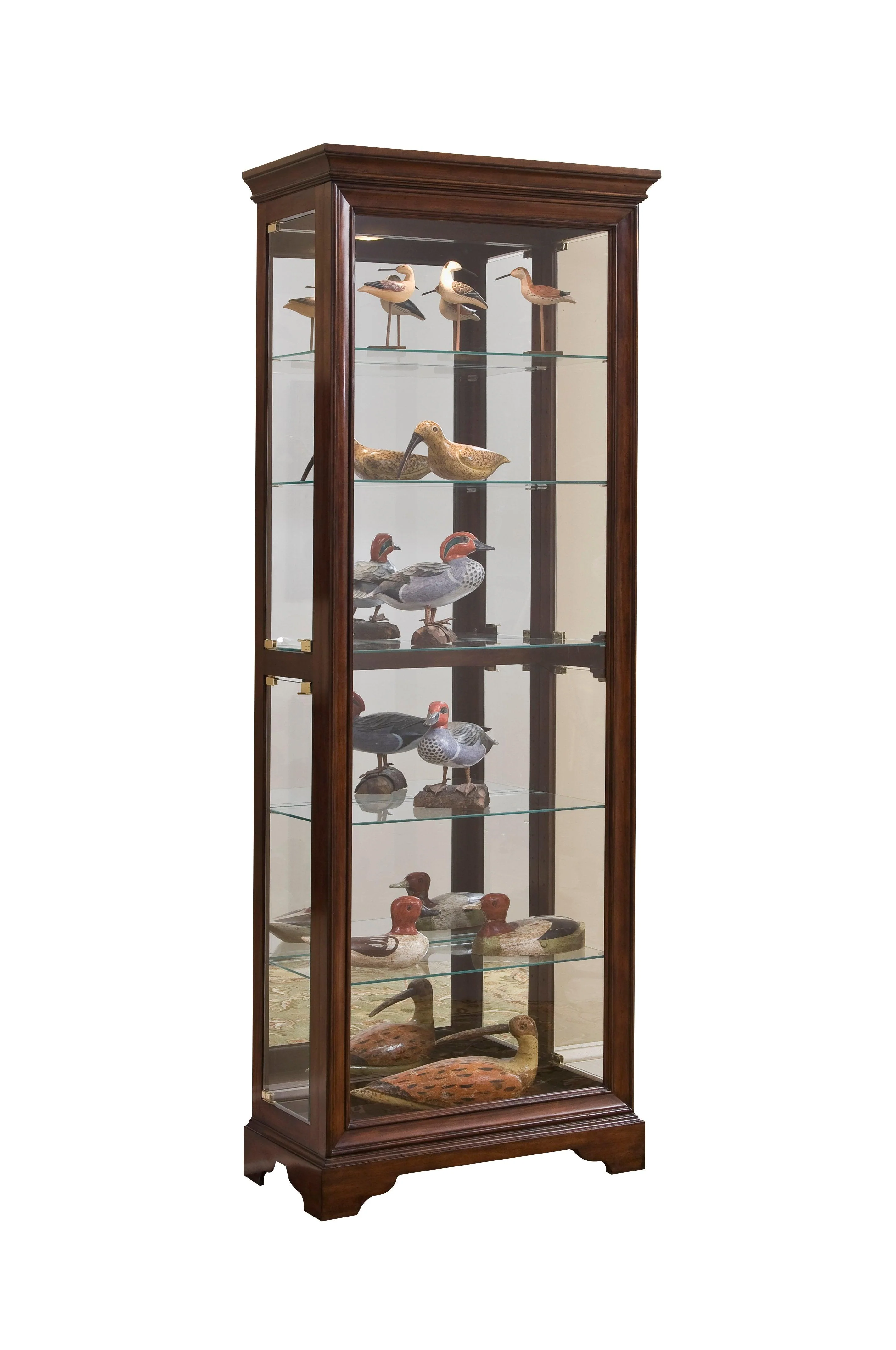 Mirrored 5 Shelf Gallery Curio Cabinet - Remutear