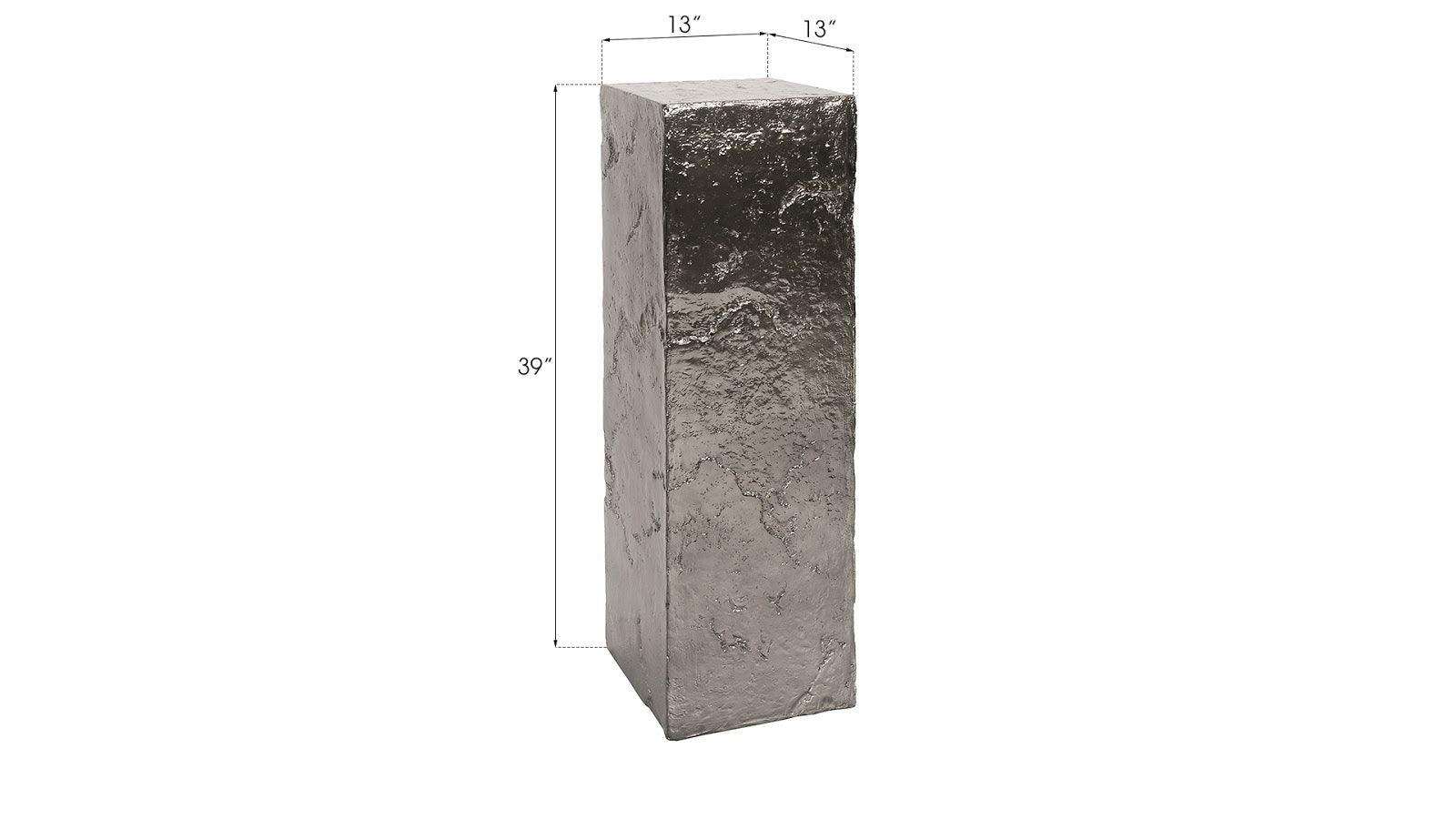 Slate Pedestal, Large, Liquid Silver - Remutear