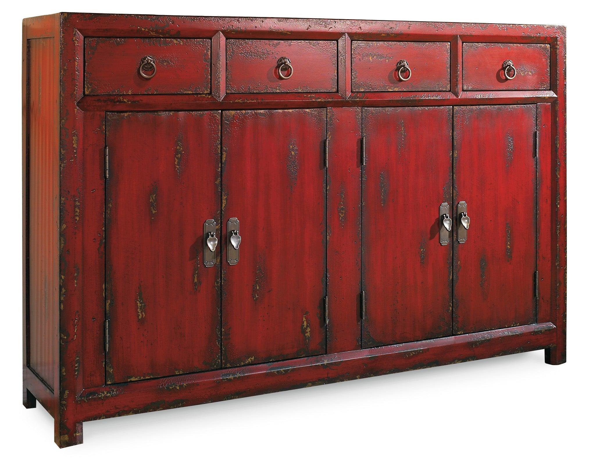 58'' Red Asian Cabinet - Remutear