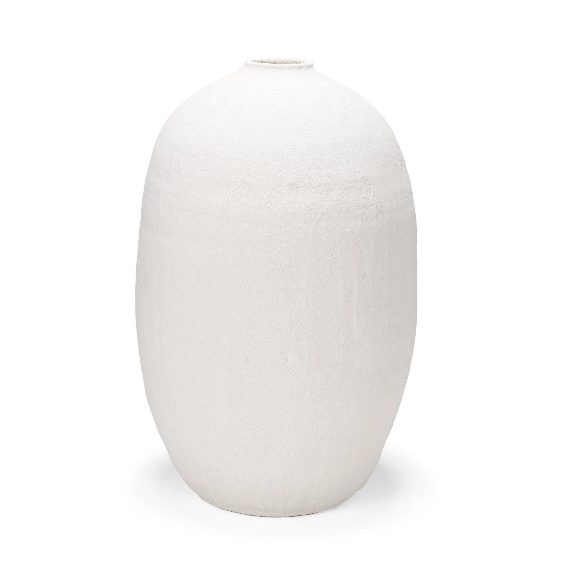 Karakum II Large White Textured Ceramic Vase - Remutear