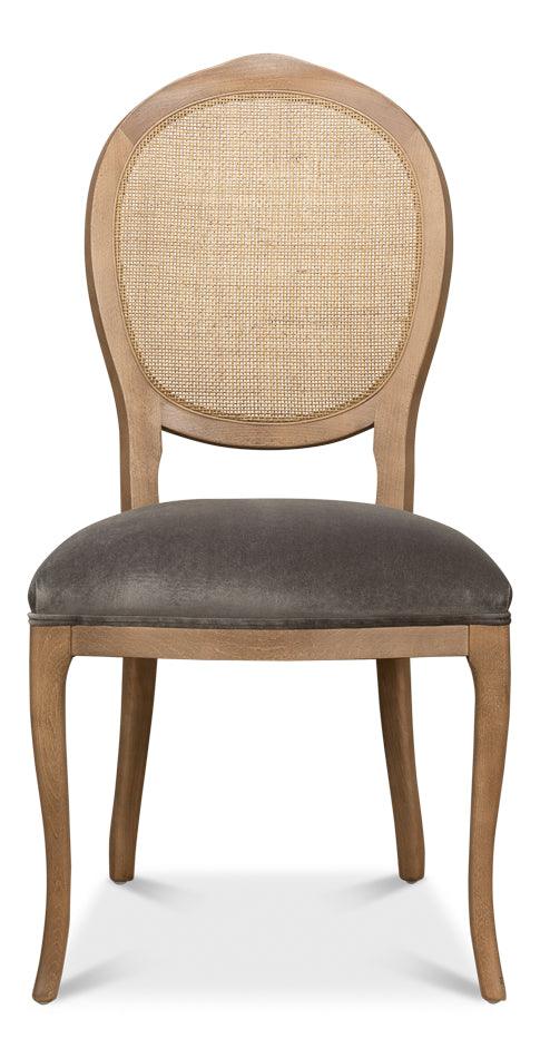 Oval Cane Back S/Chair - Drftwd Charcoal - Set of 2 - Remutear