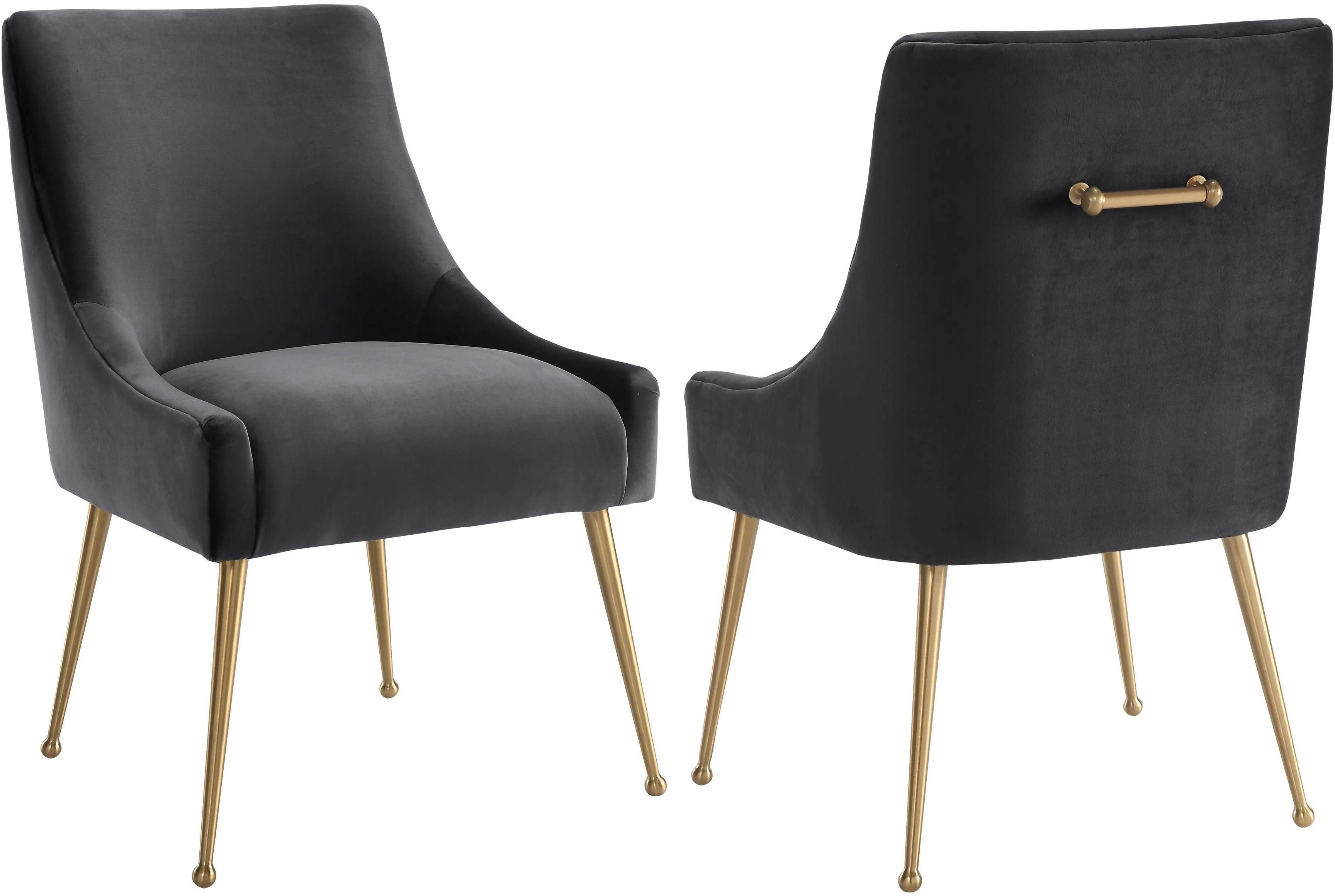 Beatrix Grey Velvet Side Chair - Remutear
