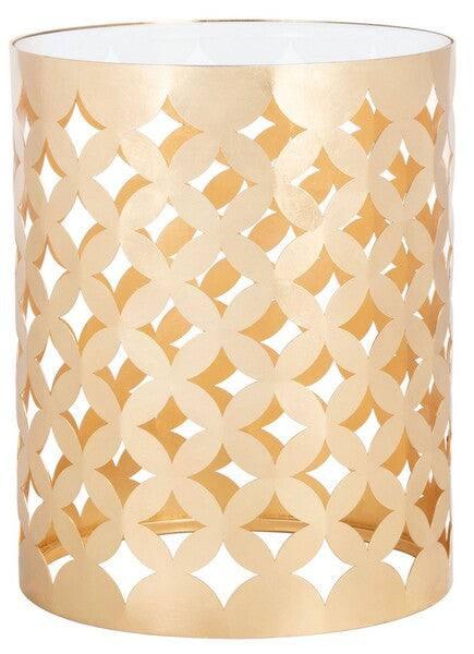 CAIRO ROUND GOLD LEAF END TABLE - Remutear
