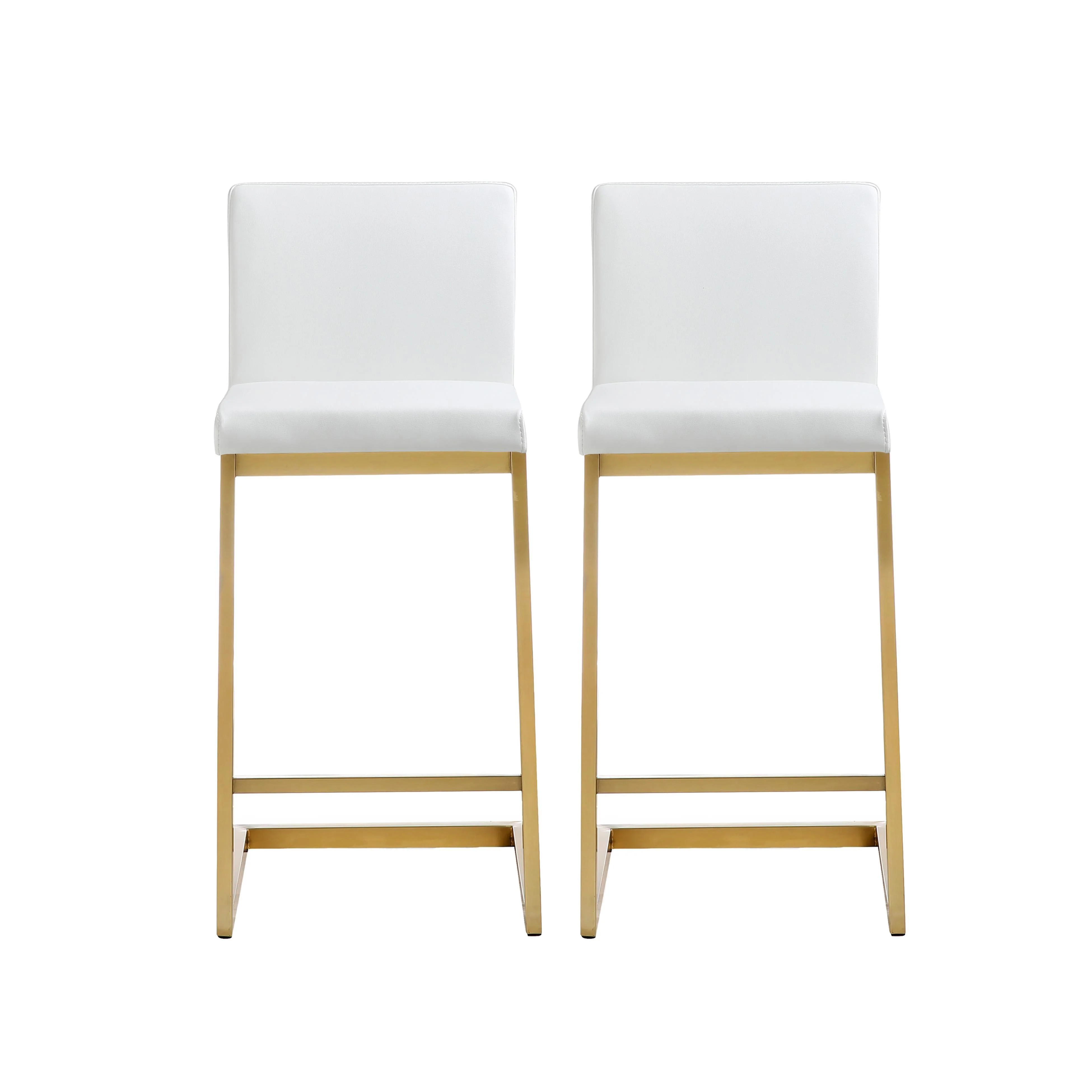 Parma White Gold Steel Counter Stool (Set of 2) - Remutear
