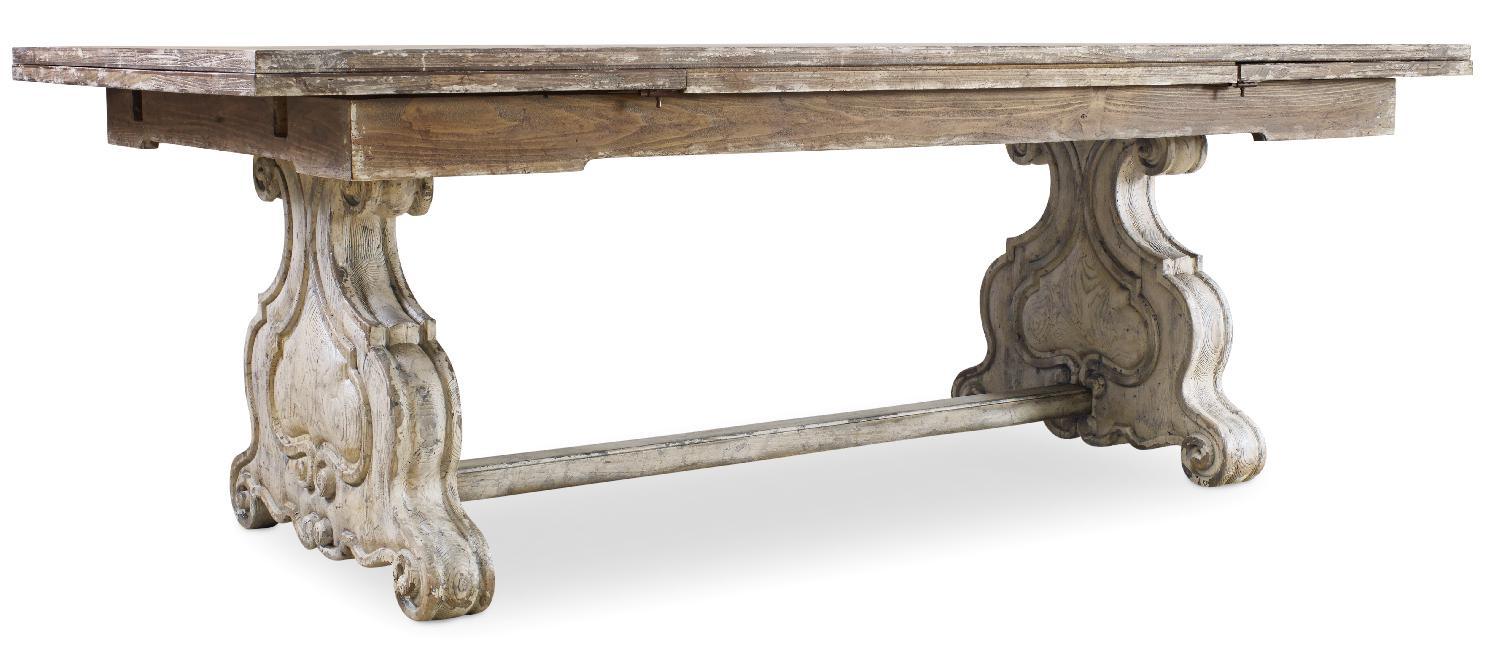 Chatelet Refectory Rectangle Trestle Dining Table with Two 22'' Leaves - Remutear