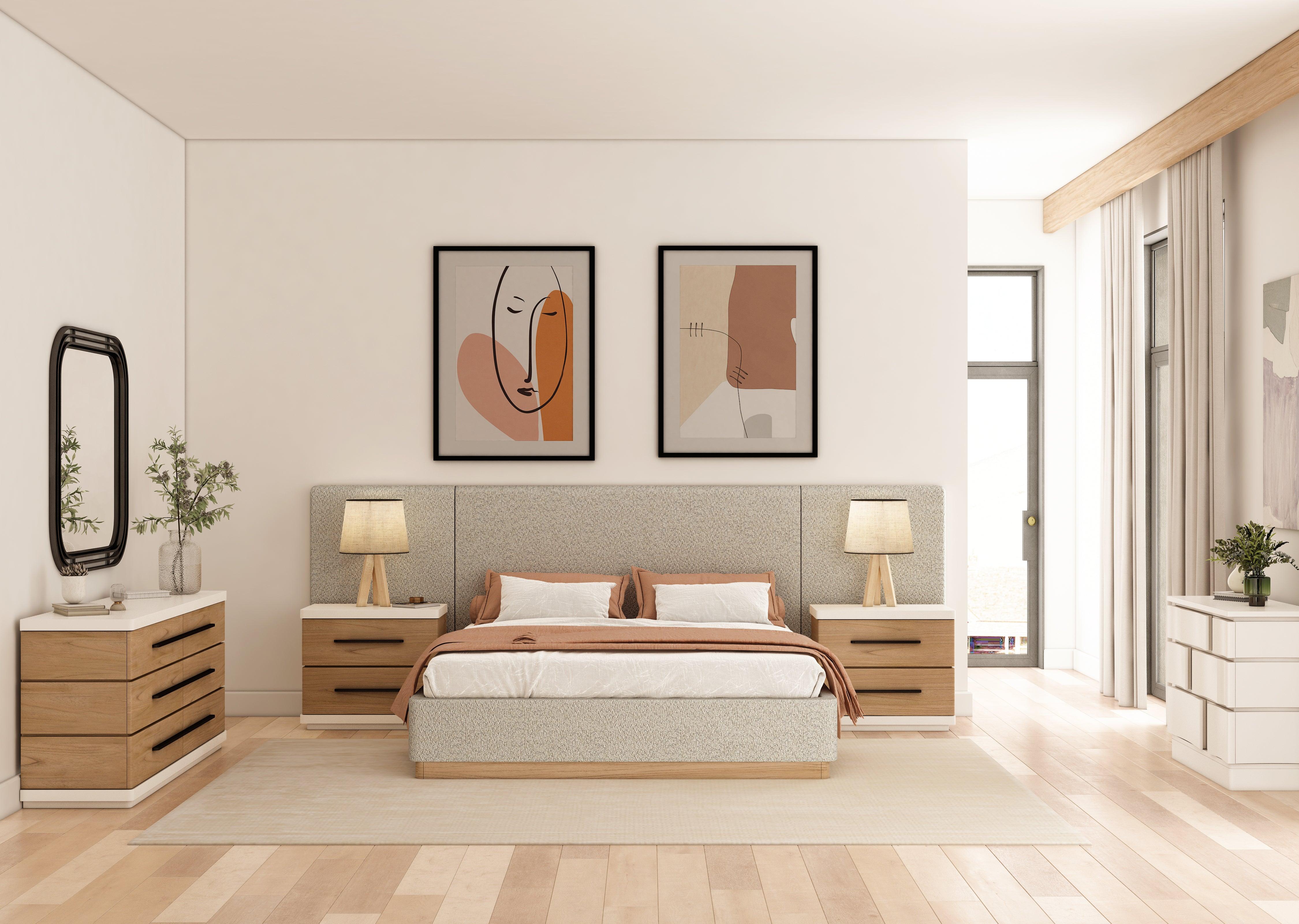 Portico Upholstered Bed with End Panel - Remutear