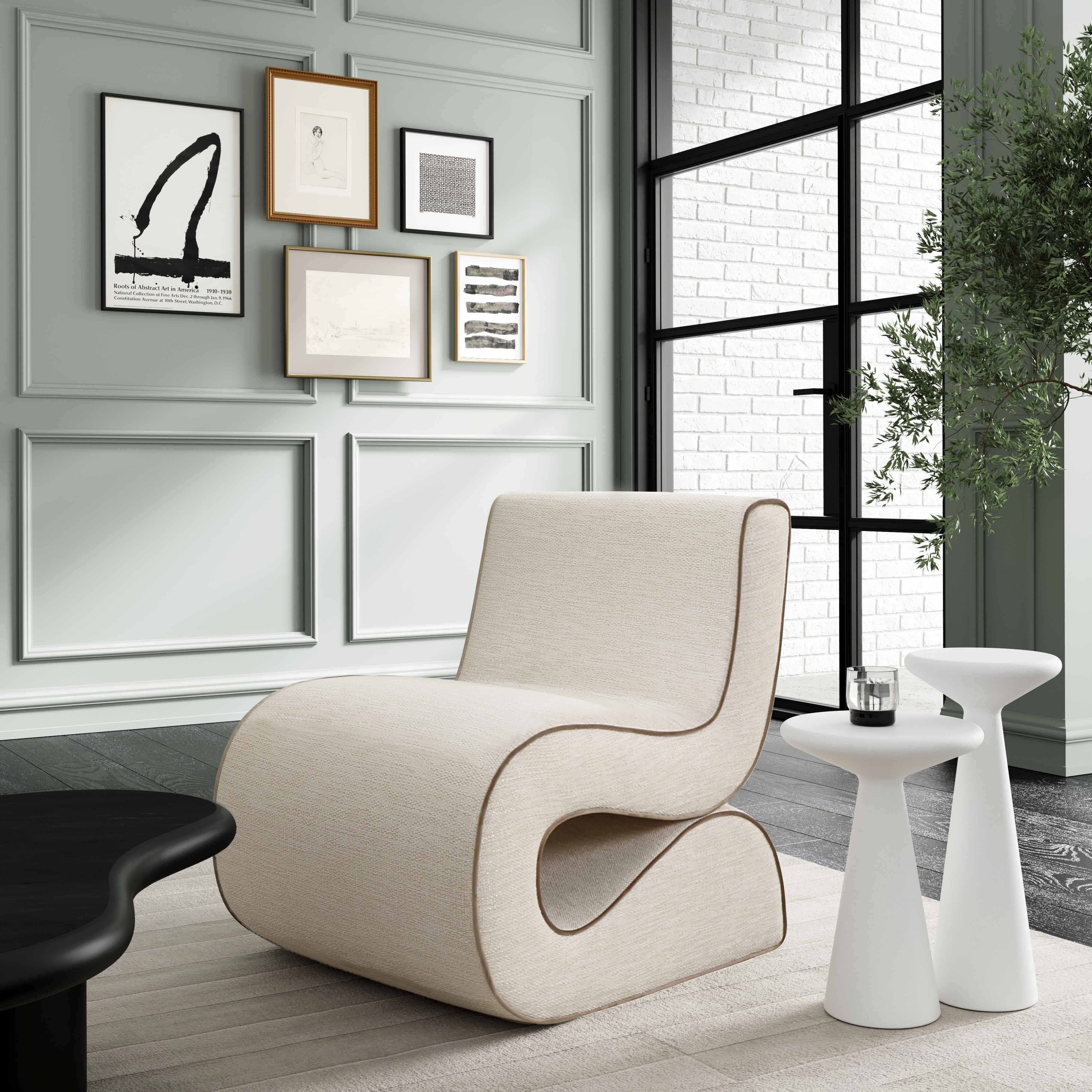 Senna Cream Basketweave Accent Chair - Remutear