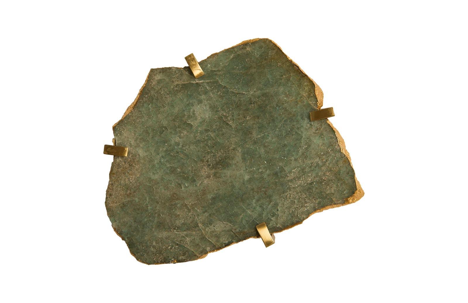 Gem Wall Tile in Brass Setting, Green Emerald - Remutear
