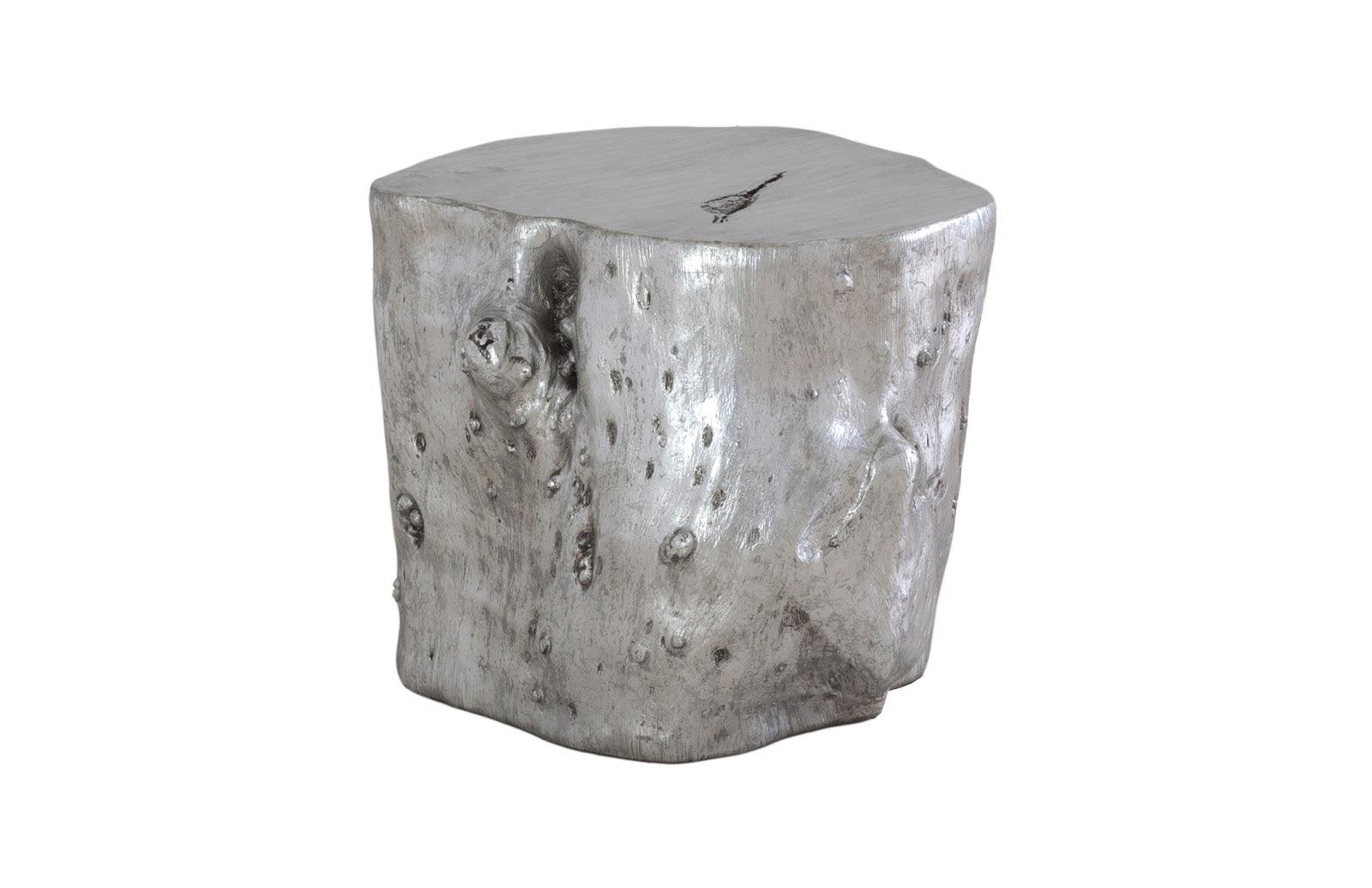 Log Stool, Silver Leaf, LG - Remutear