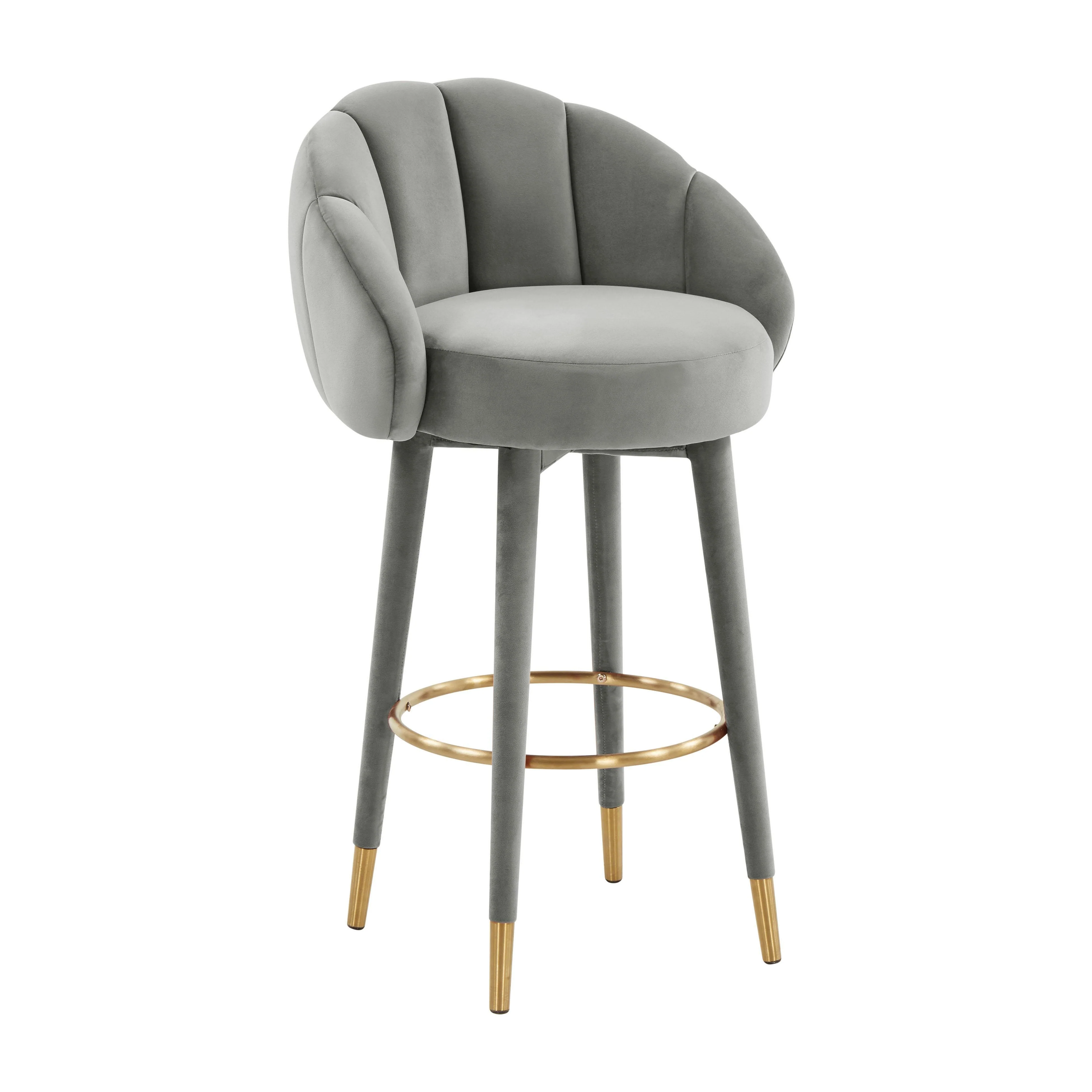 Myla Light Grey Swivel Bar Stool - Remutear