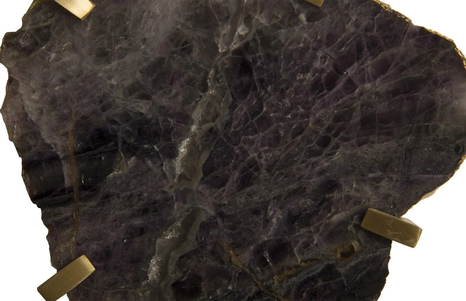 Gem Wall Tile in Brass Setting, Purple Quartz - Remutear