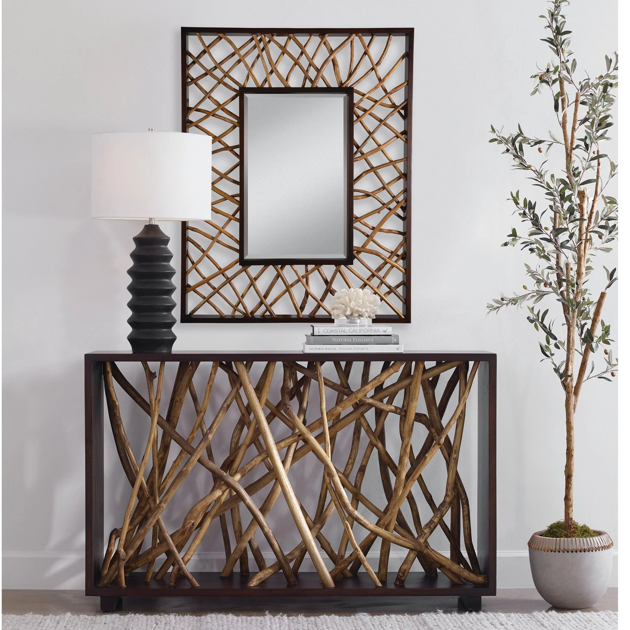 Teak Maze Rectangle Mirror - Remutear