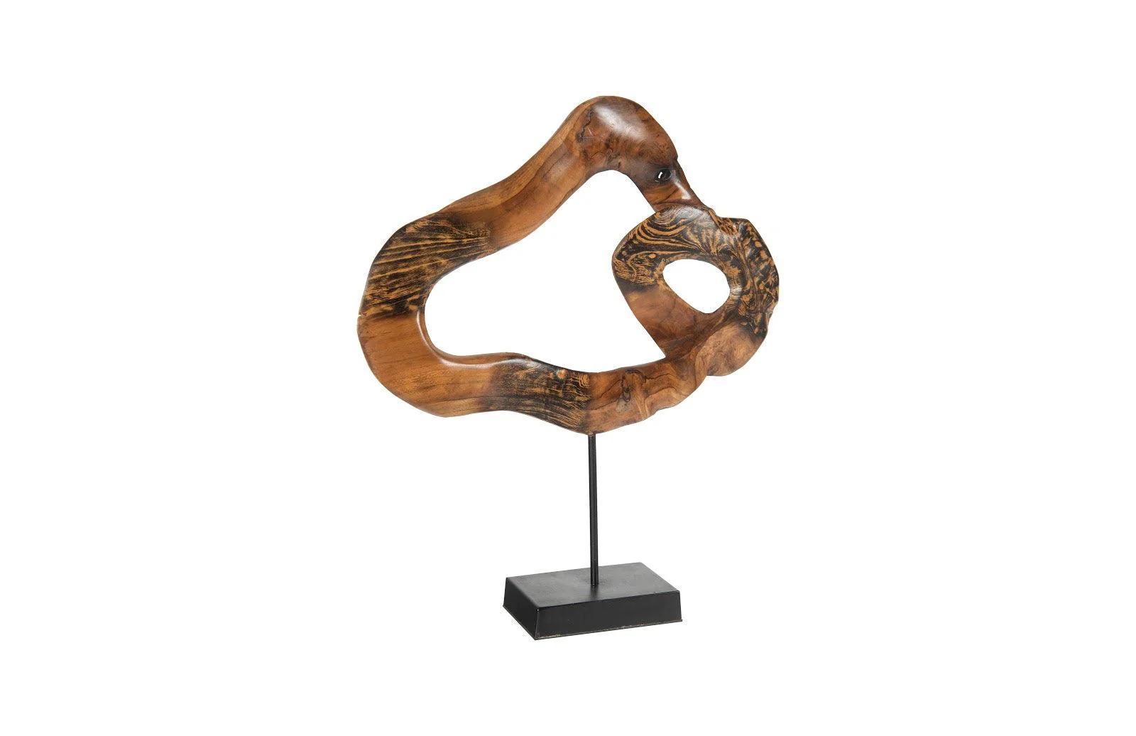 Carved Teak Swirl on Stand - Remutear