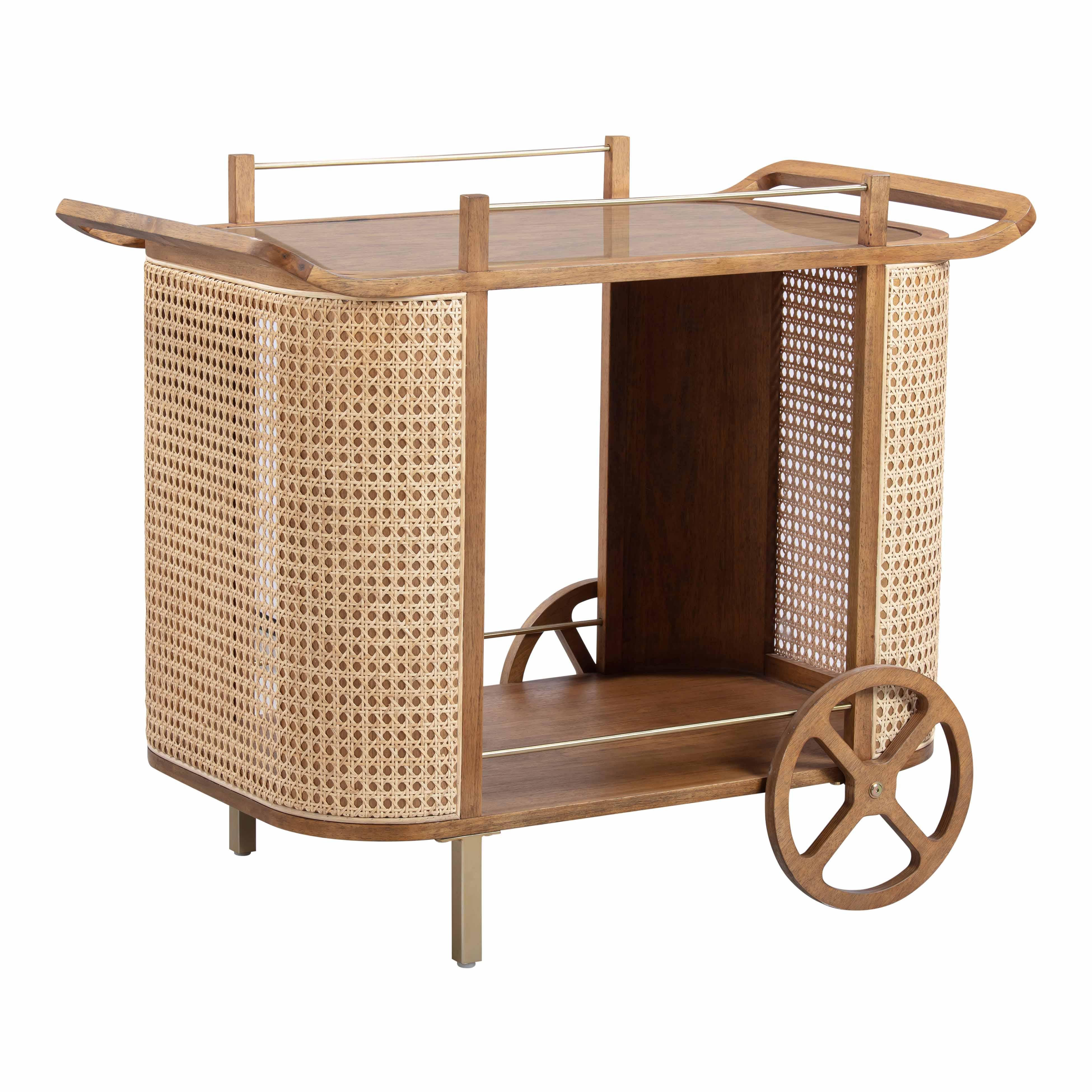 Yuma Natural Rattan Bar Cart - Remutear