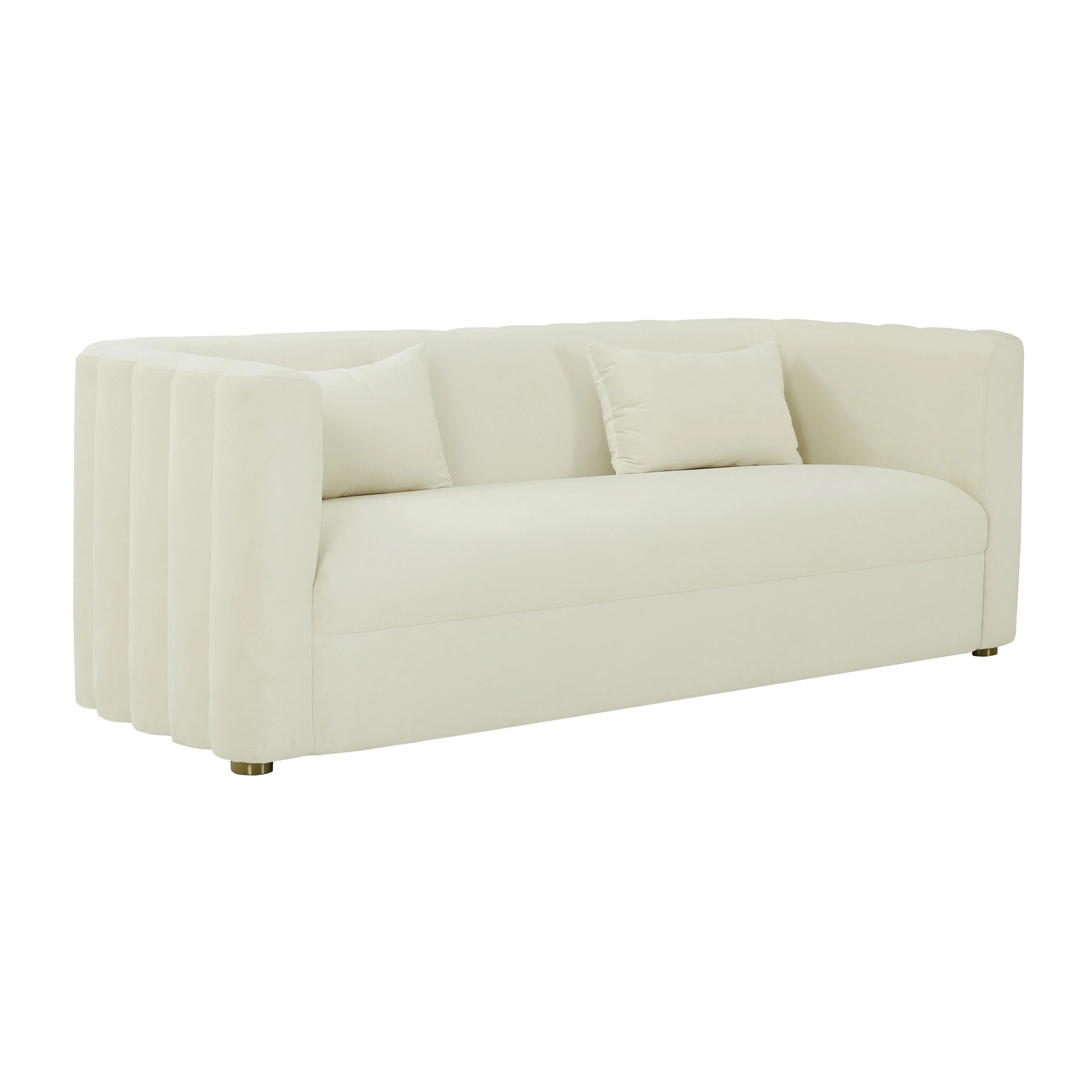Callie Cream Velvet Sofa - Remutear