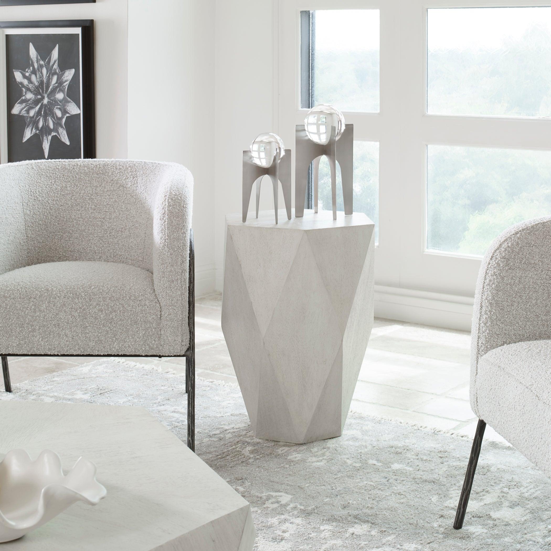 Volker White Side Table - Remutear
