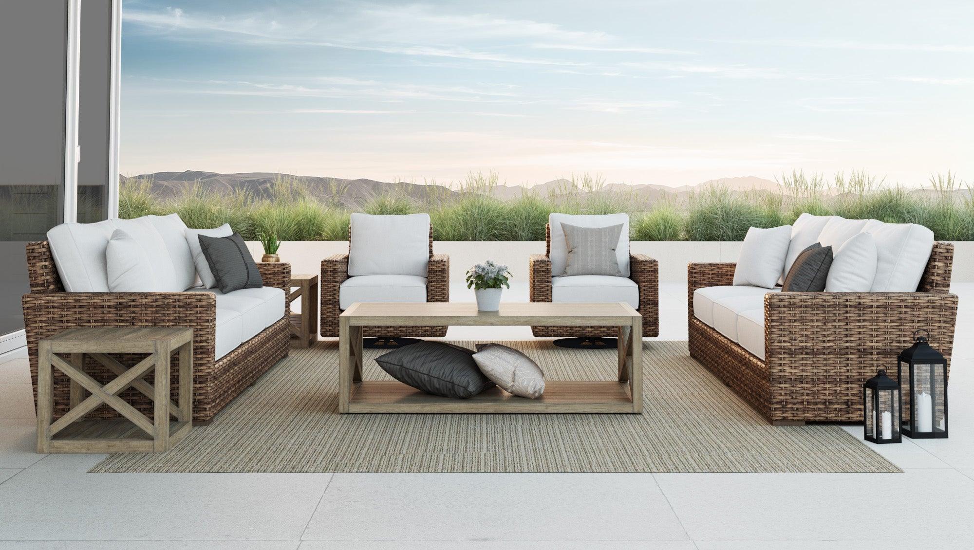 Havana Sofa in Canvas Flax w/ Self Welt - Remutear