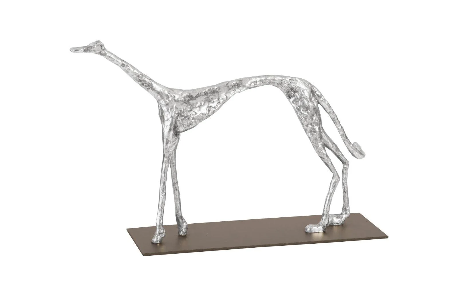 Greyhound on Black Metal Base, Silver Leaf - Remutear