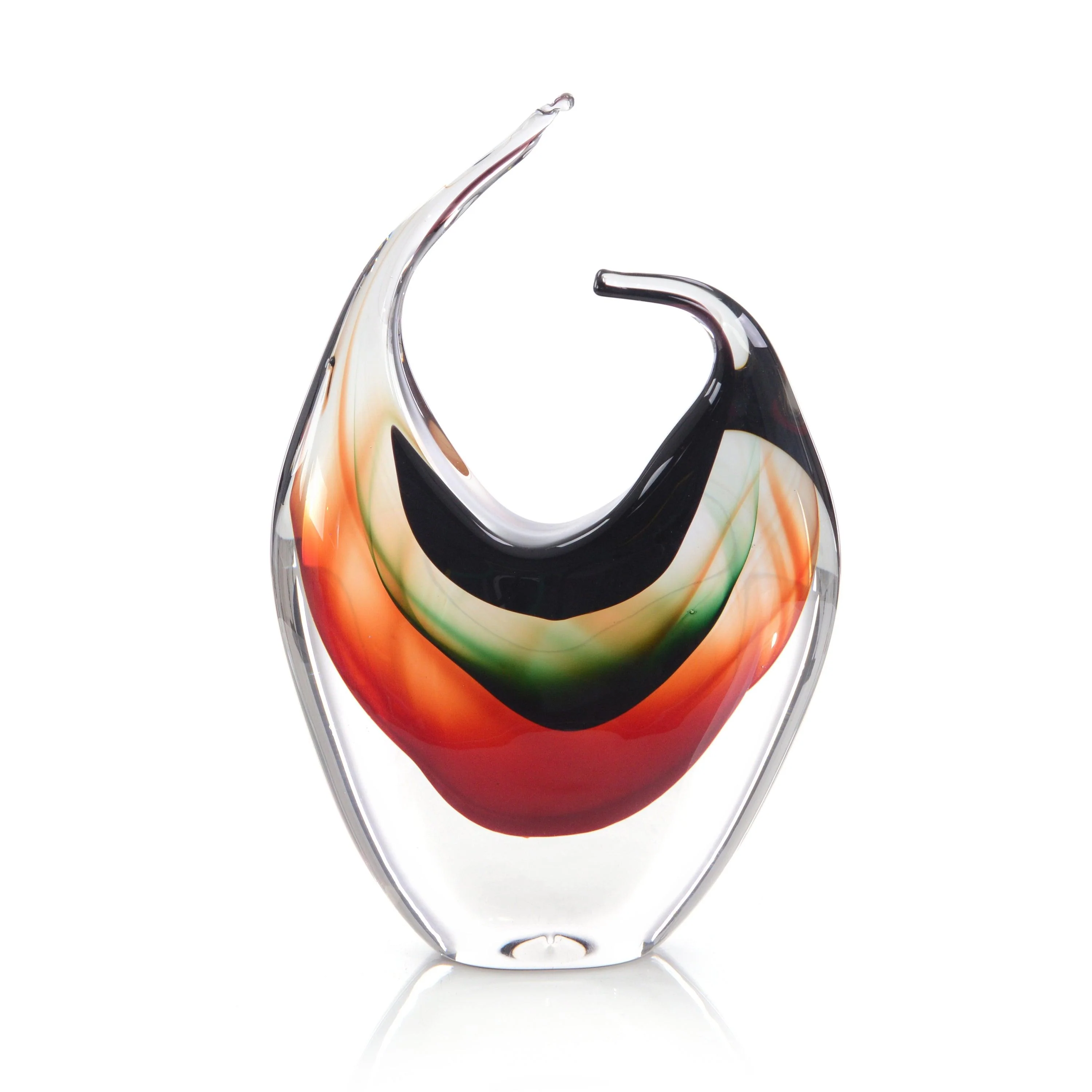 Handblown Red/ Violet/ and Emerald Glass Sculpture I - Remutear