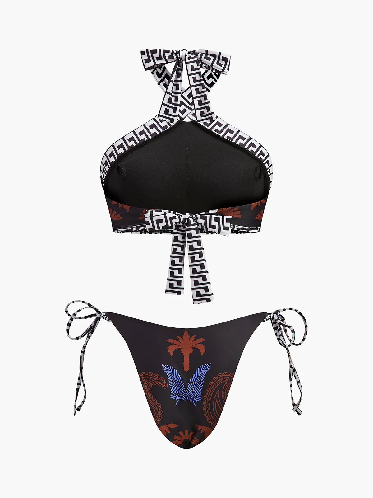 Boho Print Tie-Back Halter Bikini - Remutear