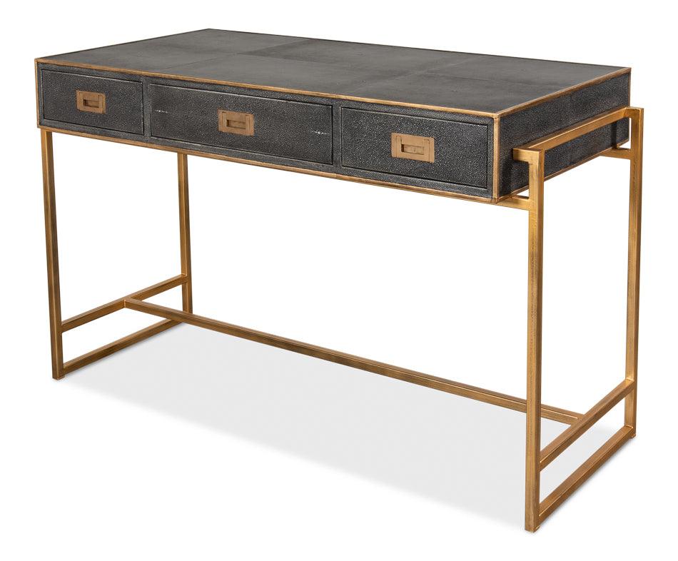 Grey Leather Shagreen Desk - Remutear