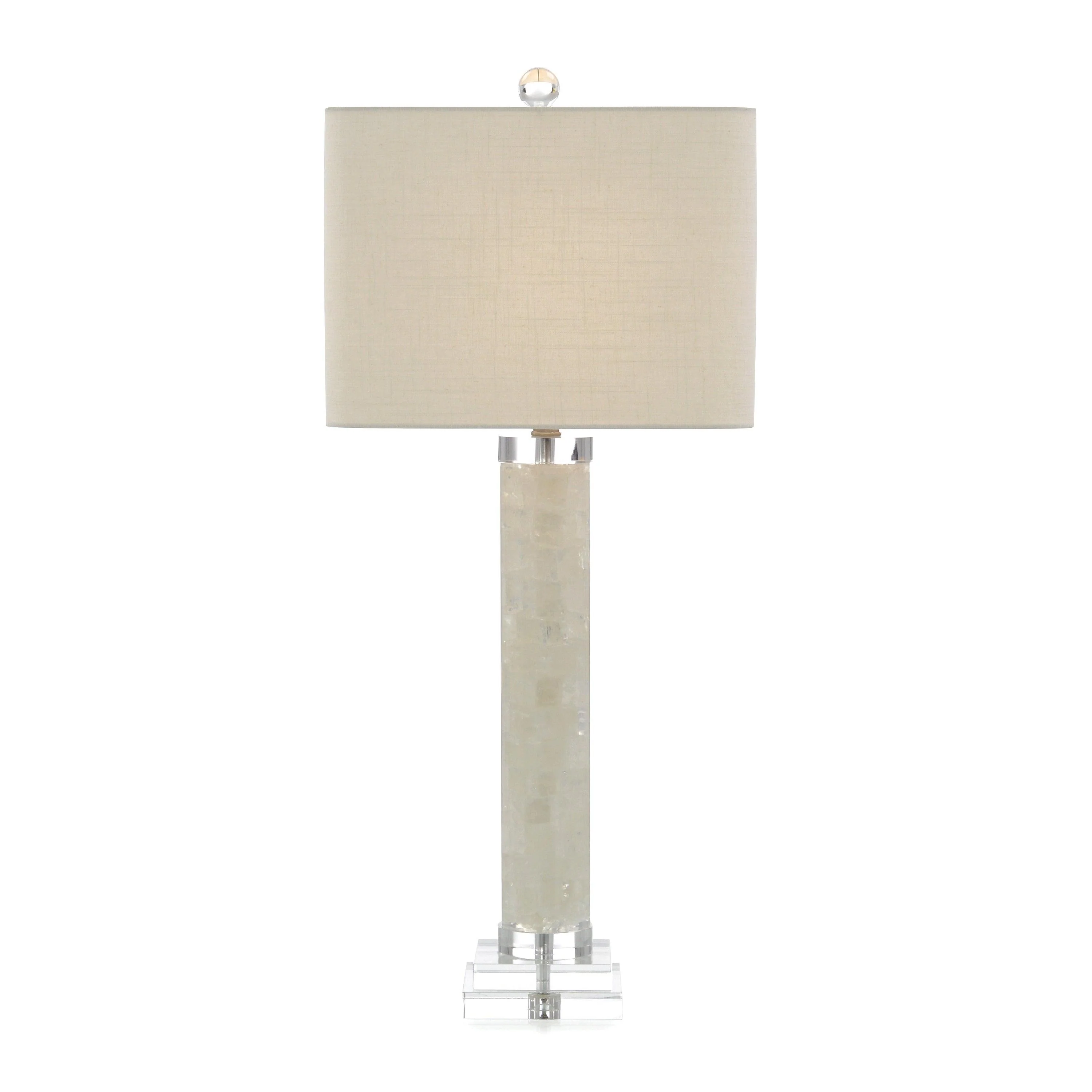 White Calcite and Quartz Table Lamp - Remutear