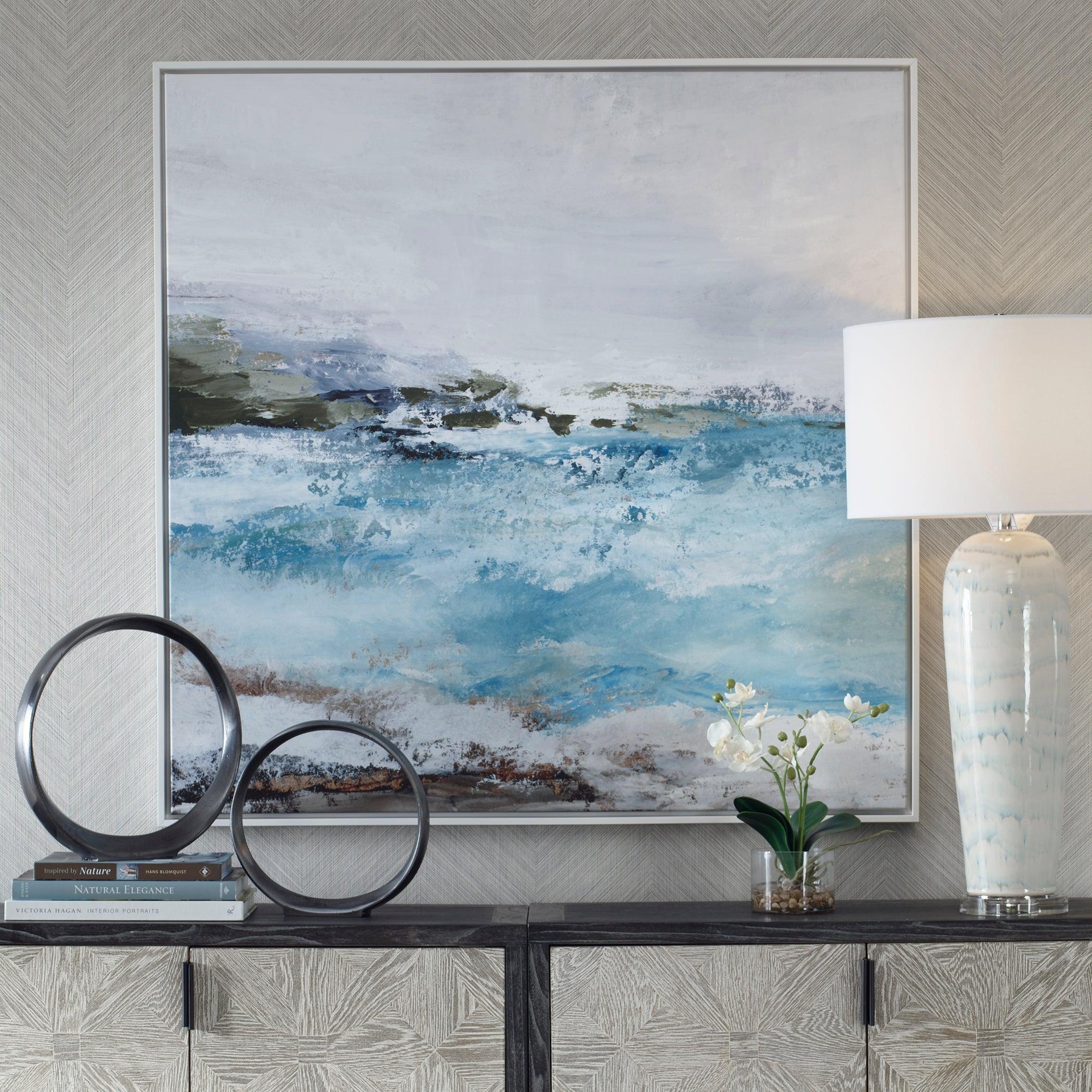 Blue Essence Coastal Framed Canvas - Remutear