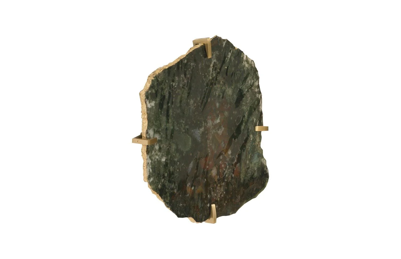 Gem Wall Tile in Brass Setting, Glacier Charcoal - Remutear