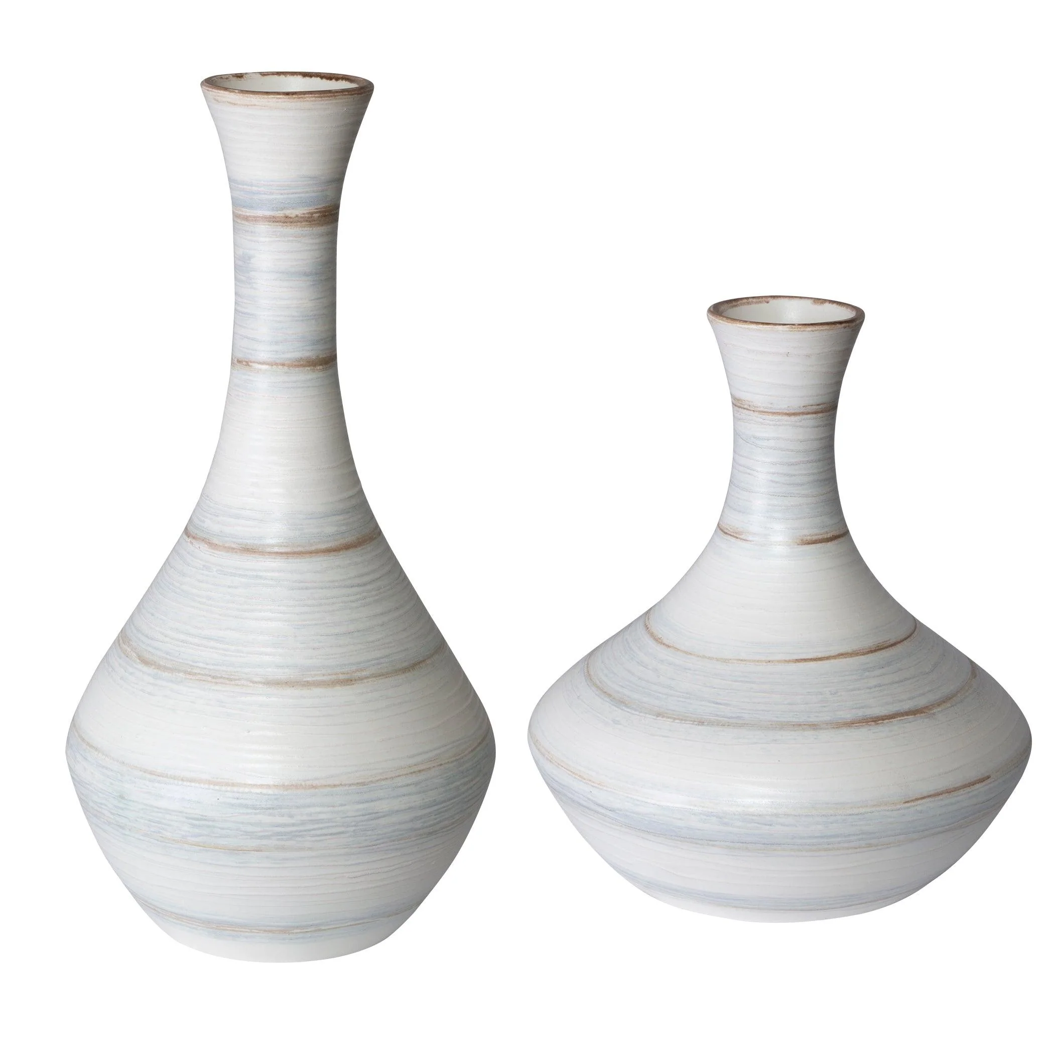POTTER FLUTED STRIPED VASES, SET OF 2 - Remutear