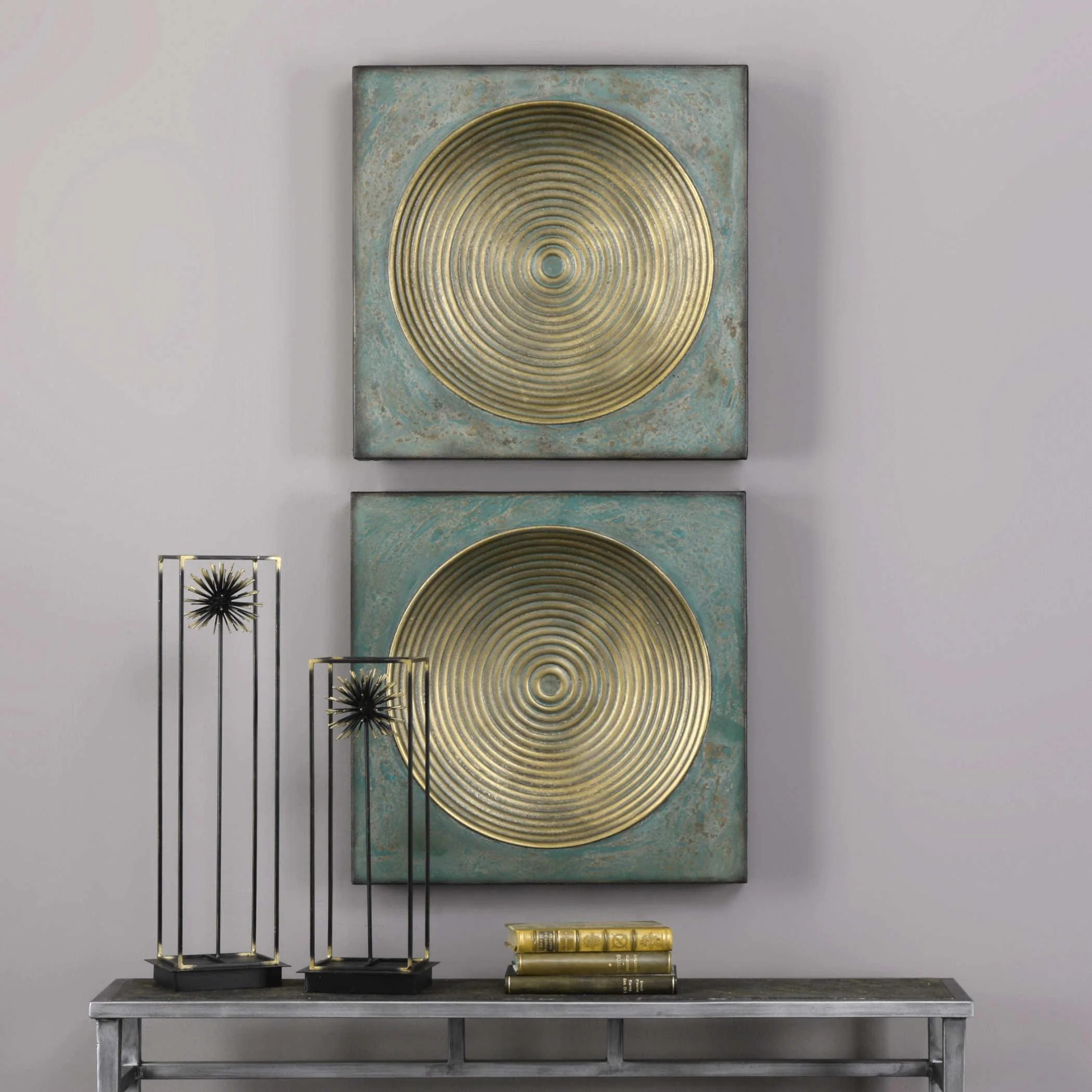 Sybil Antique Gold Squares S/2 - Remutear