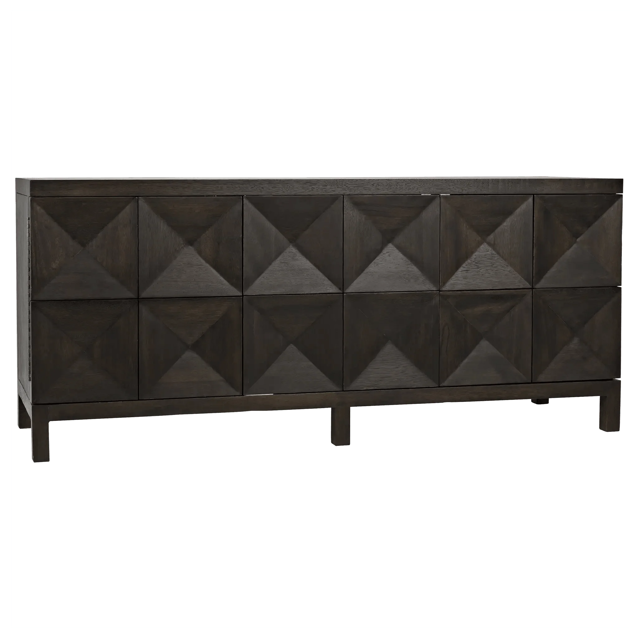 Quadrant 3 Door Sideboard, Ebony Walnut - Remutear