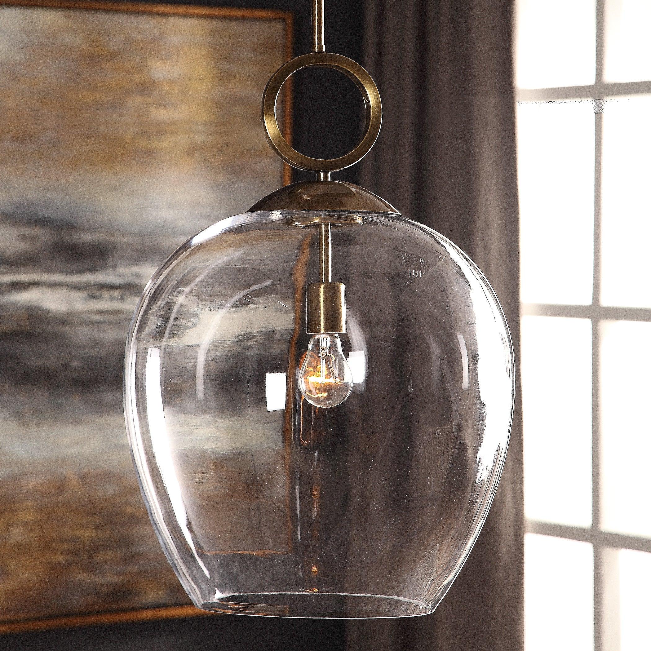 CALIX LARGE BLOWN GLASS 1 LIGHT PENDANT - Remutear