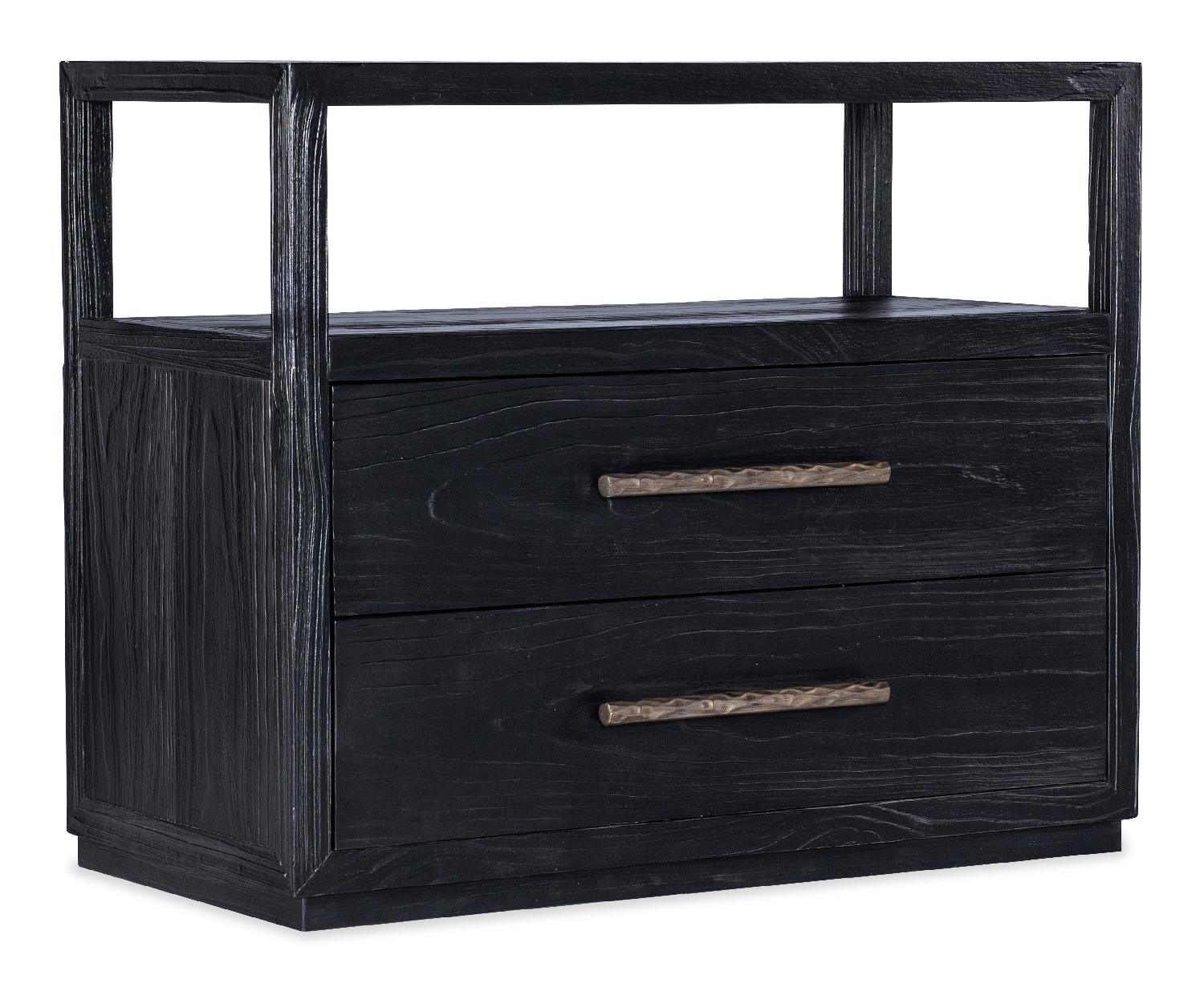 Linville Falls Shou Sugi Ban Two Drawer Nightstand - Remutear