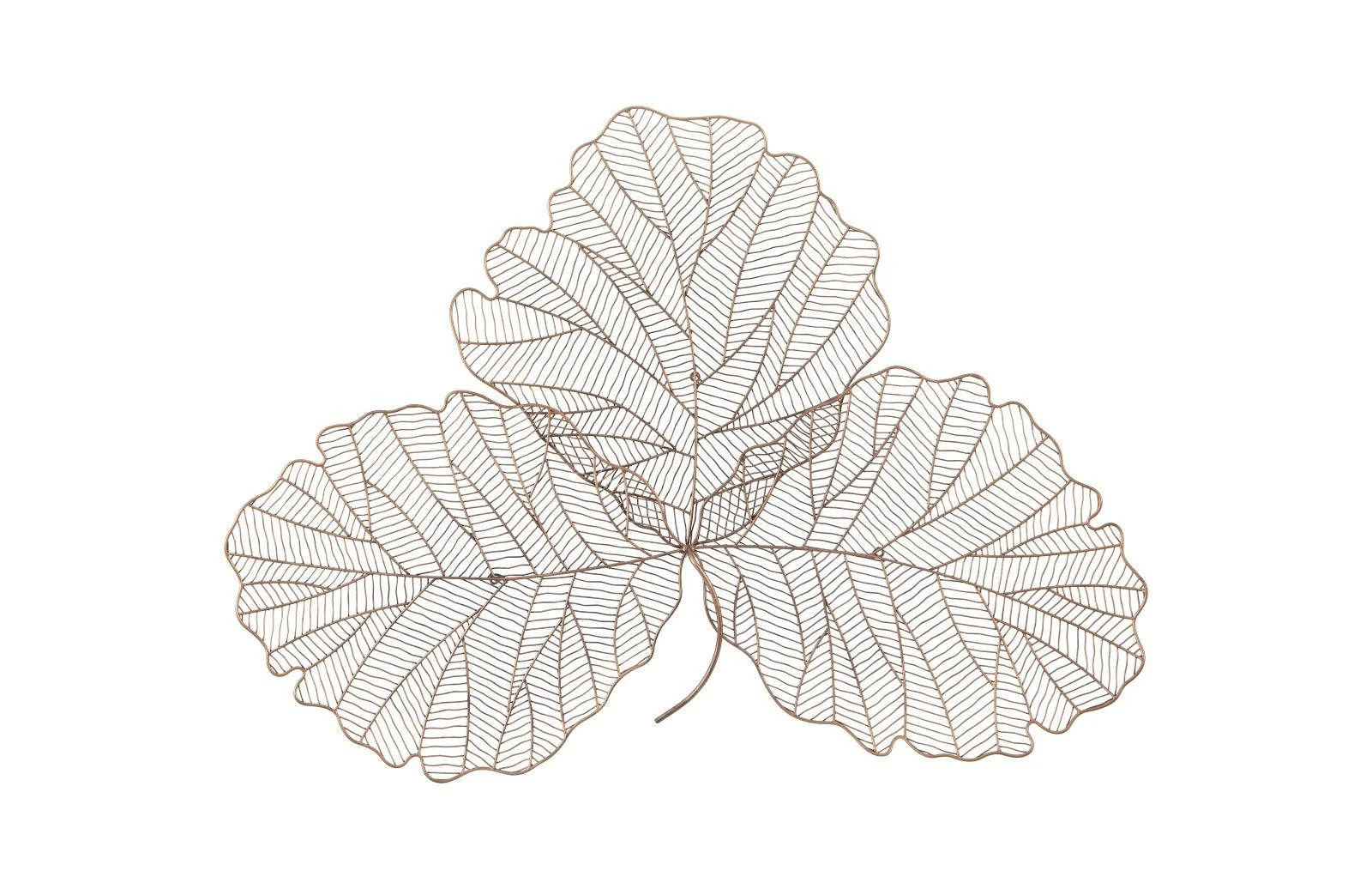 Tri Leaf Wall Art, Medium, Metal, Copper/Black - Remutear