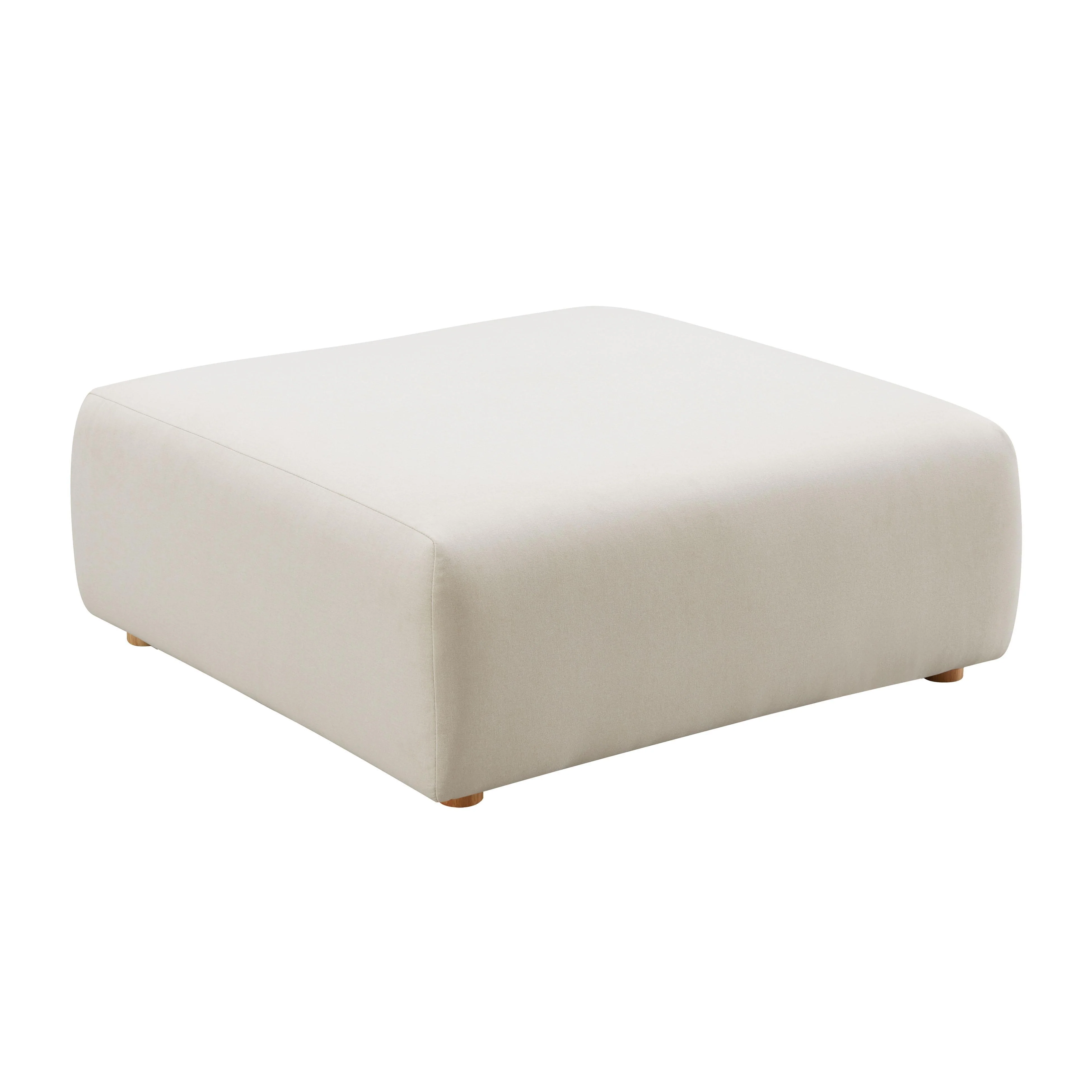 Hangover Cream Linen Ottoman - Remutear