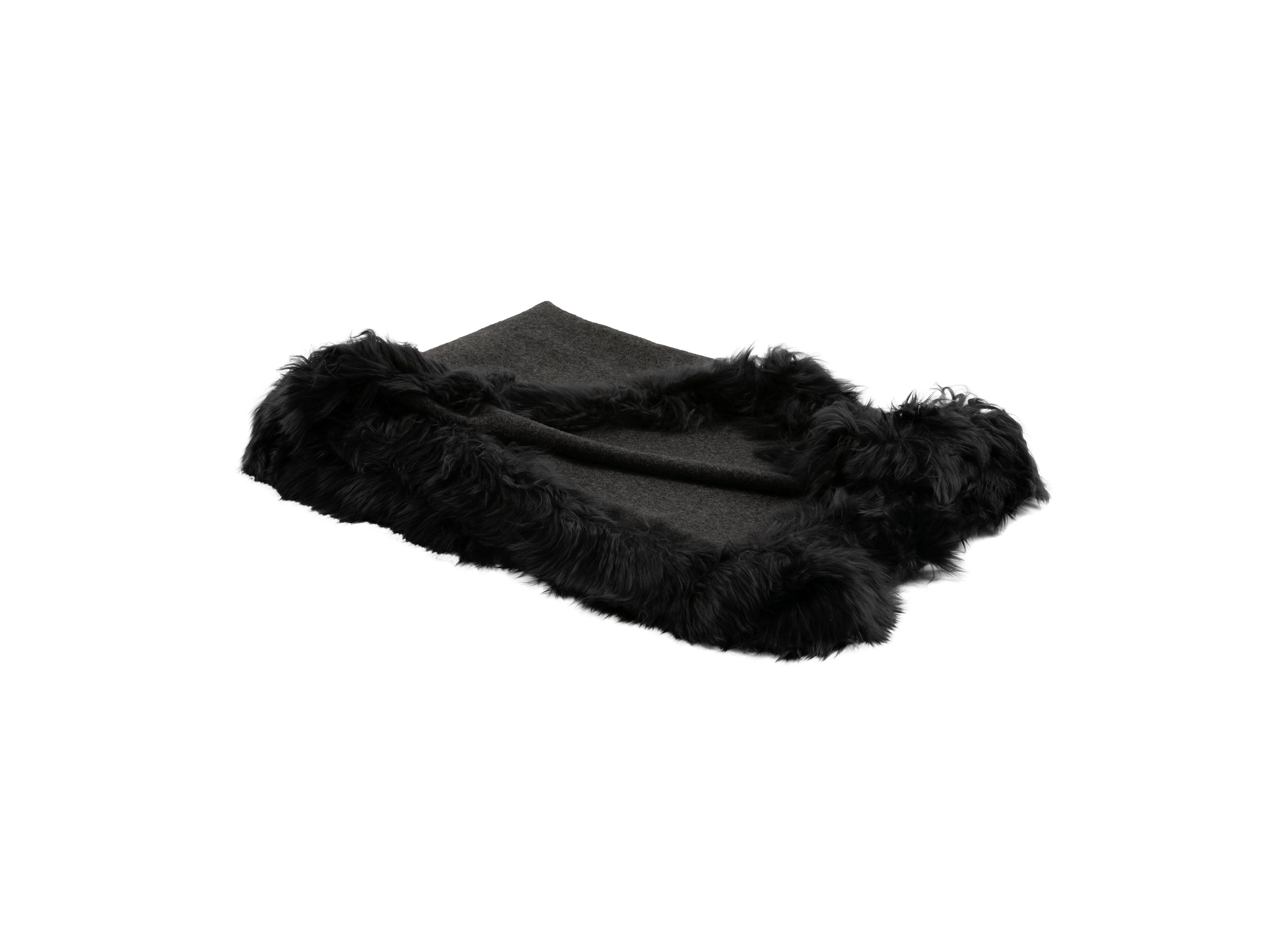 Baby Alpaca Woven Throw w/ Alpaca Fur Trim - Remutear