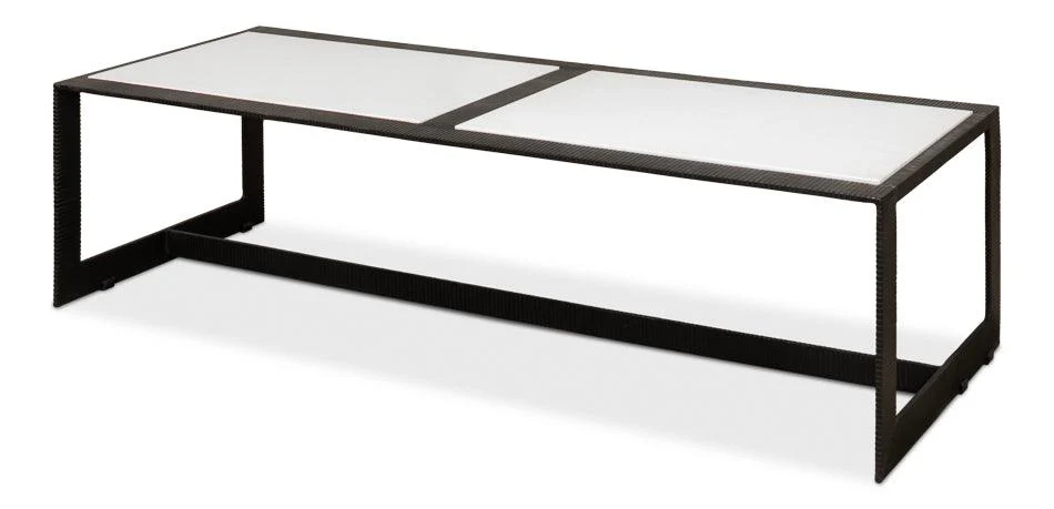 Ridged Iron Rectangular Coffee Table - Remutear