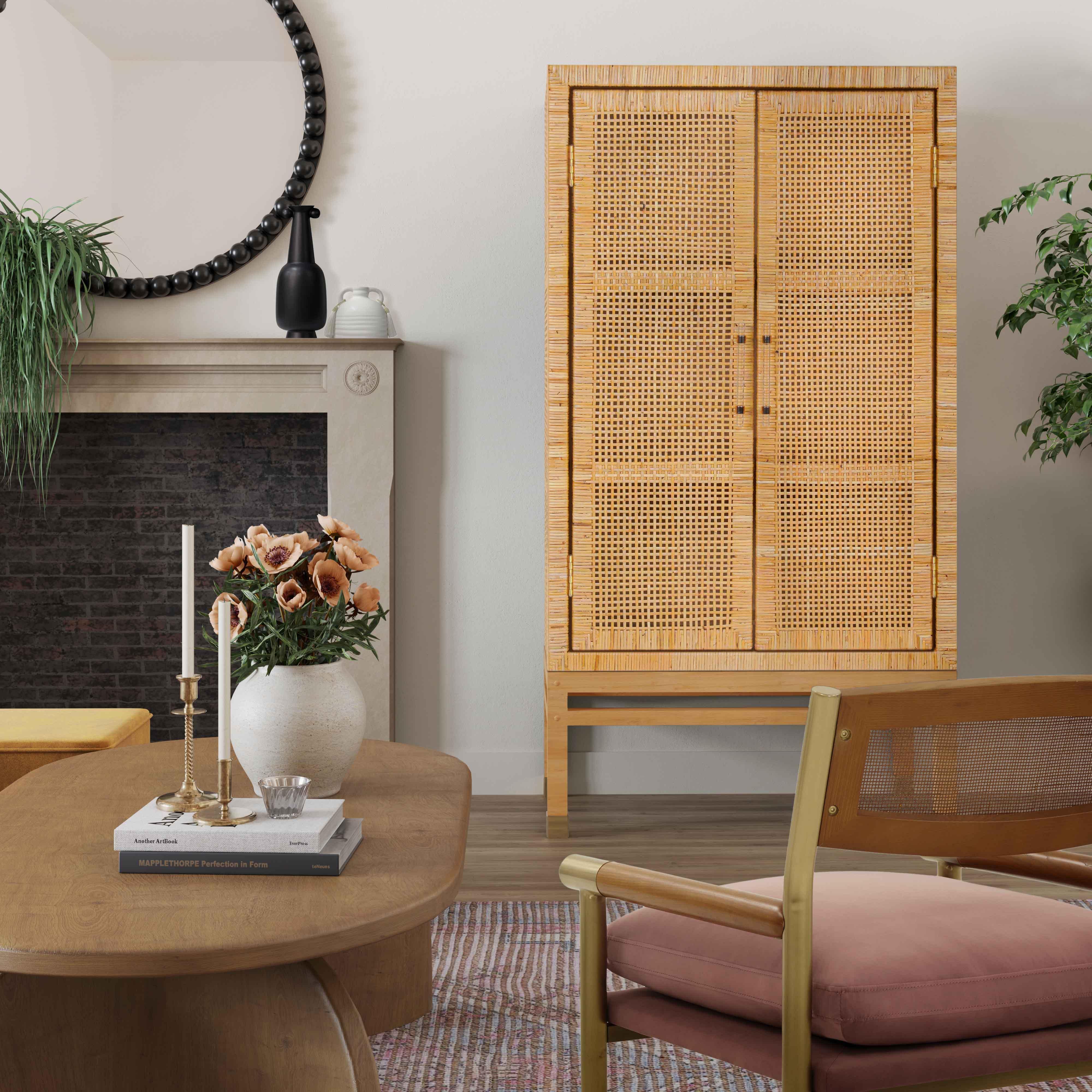 Amara Natural Woven Rattan Cabinet - Remutear