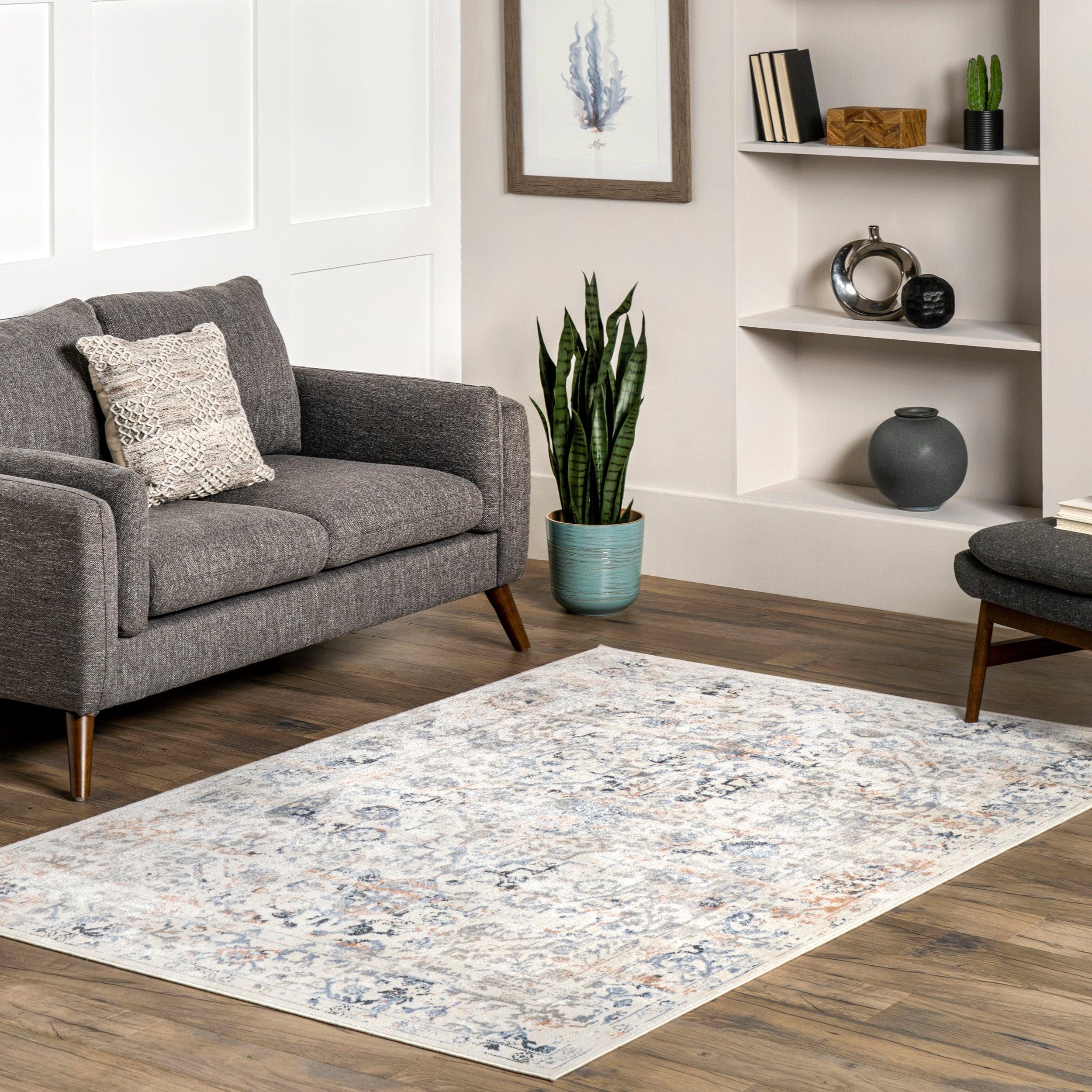 Everlee Faded Persian Machine Washable Area Rug - Remutear
