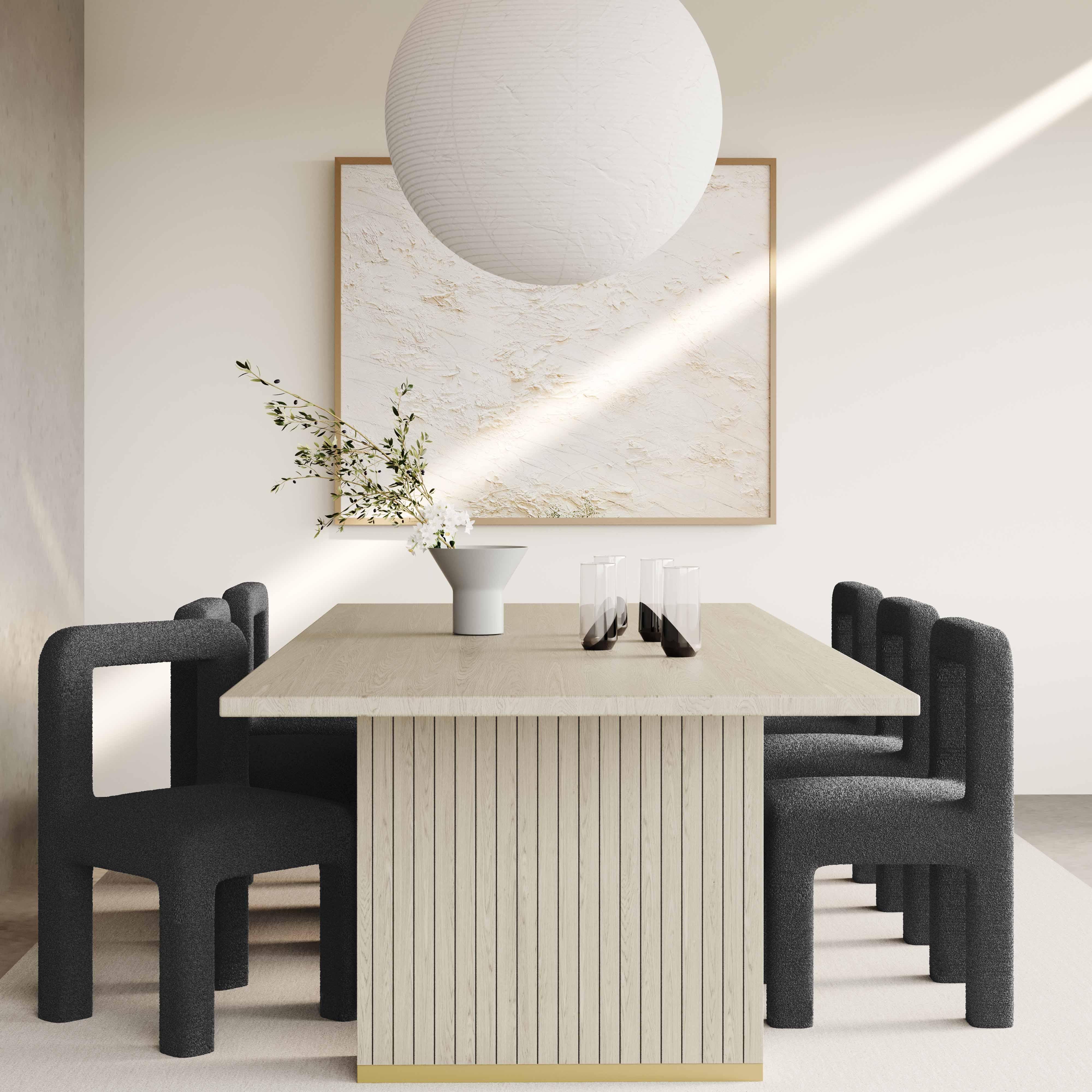 Hazel Black Boucle Dining Chair - Remutear