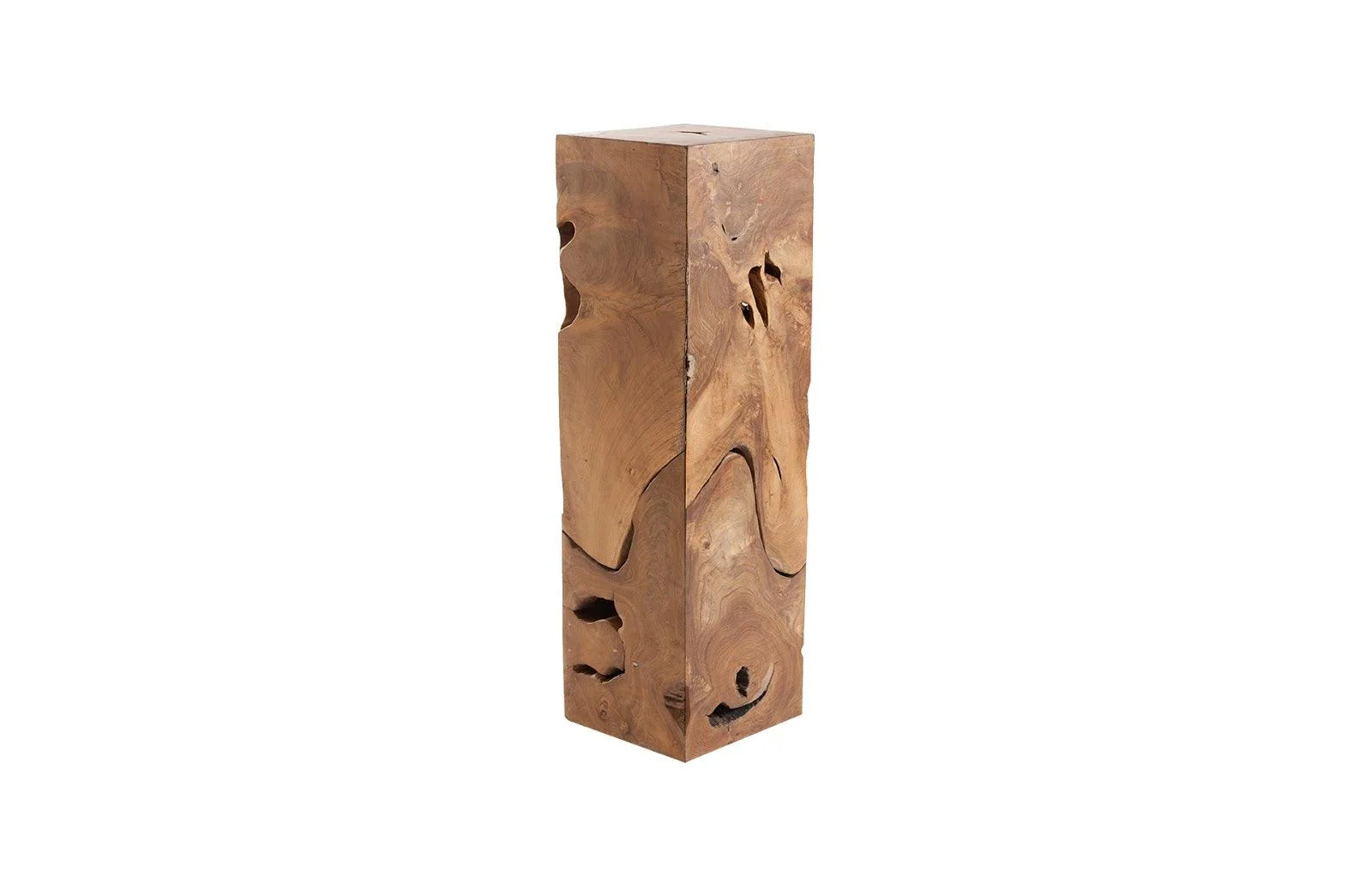 Teak Slice Pedestal, Square, LG - Remutear