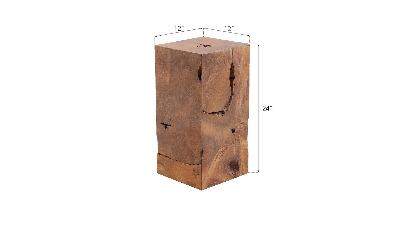 Teak Slice Pedestal, Square, SM - Remutear