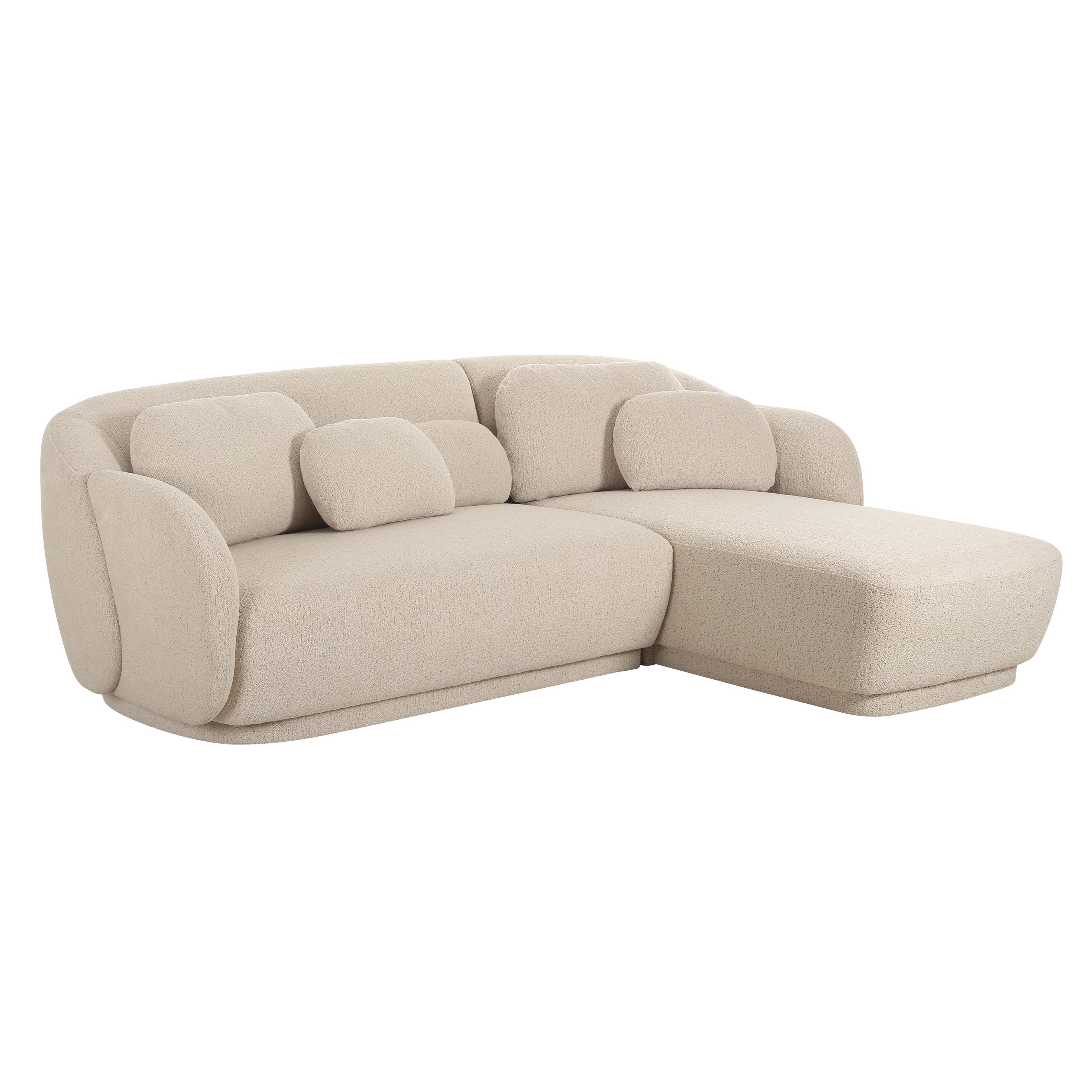 Misty Cream Boucle Sectional - RAF - Remutear