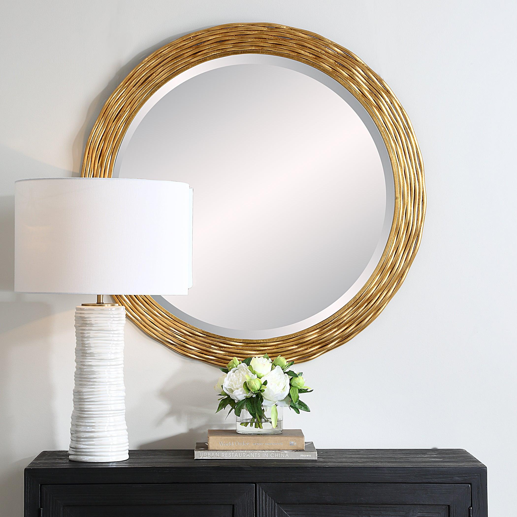 Celeste Gold Round Mirror - Remutear
