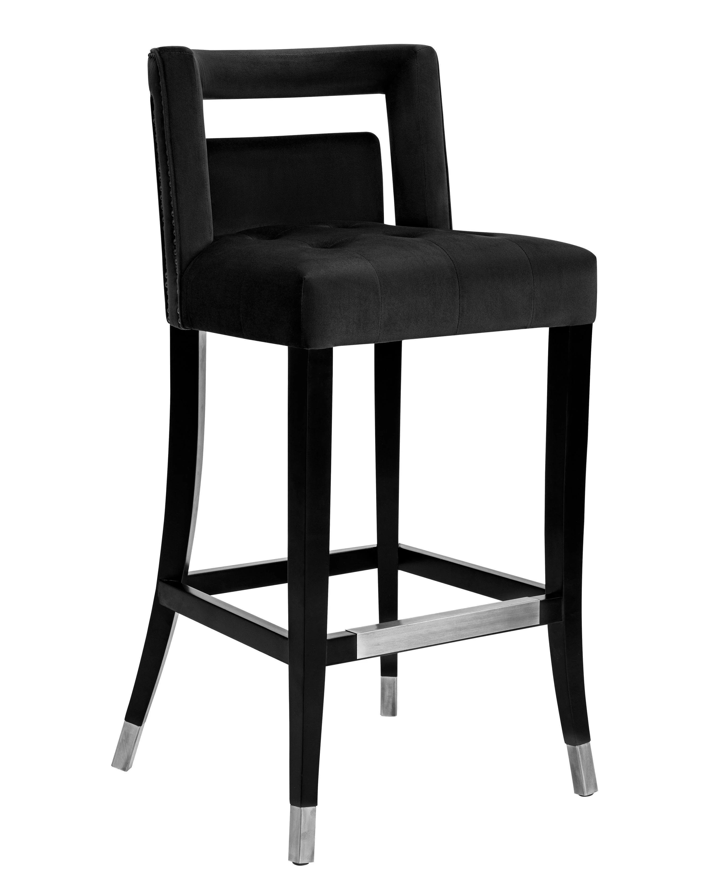Hart Black Velvet Bar Stool - Remutear